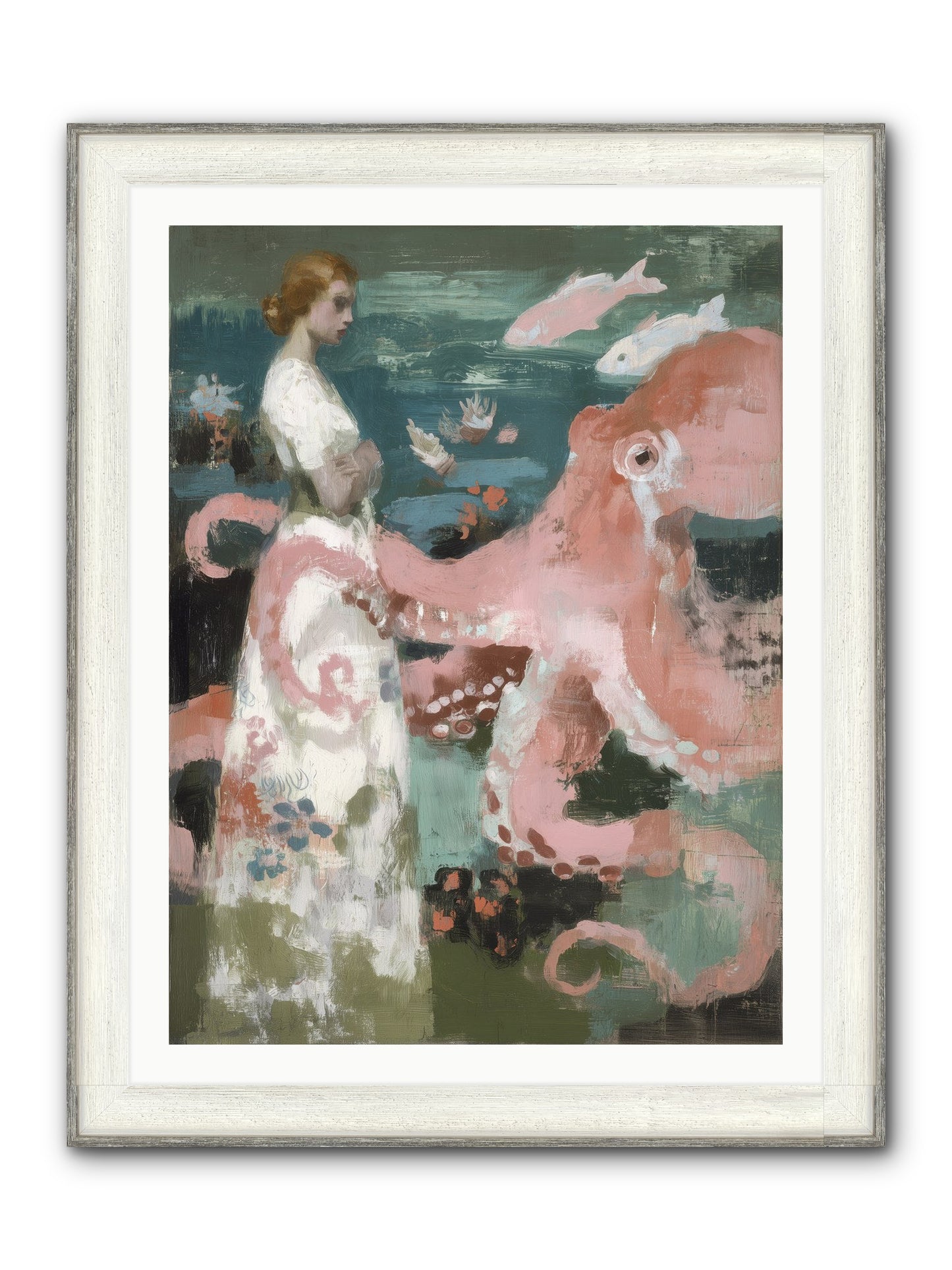 Surface Dreams Framed Print - Driftwood White 30x40