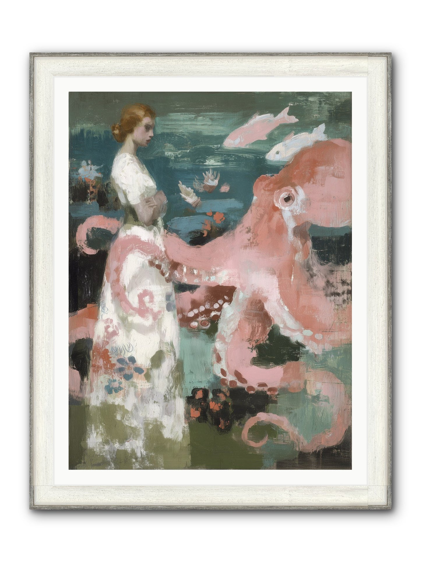 Surface Dreams Framed Print - Driftwood White 36x48