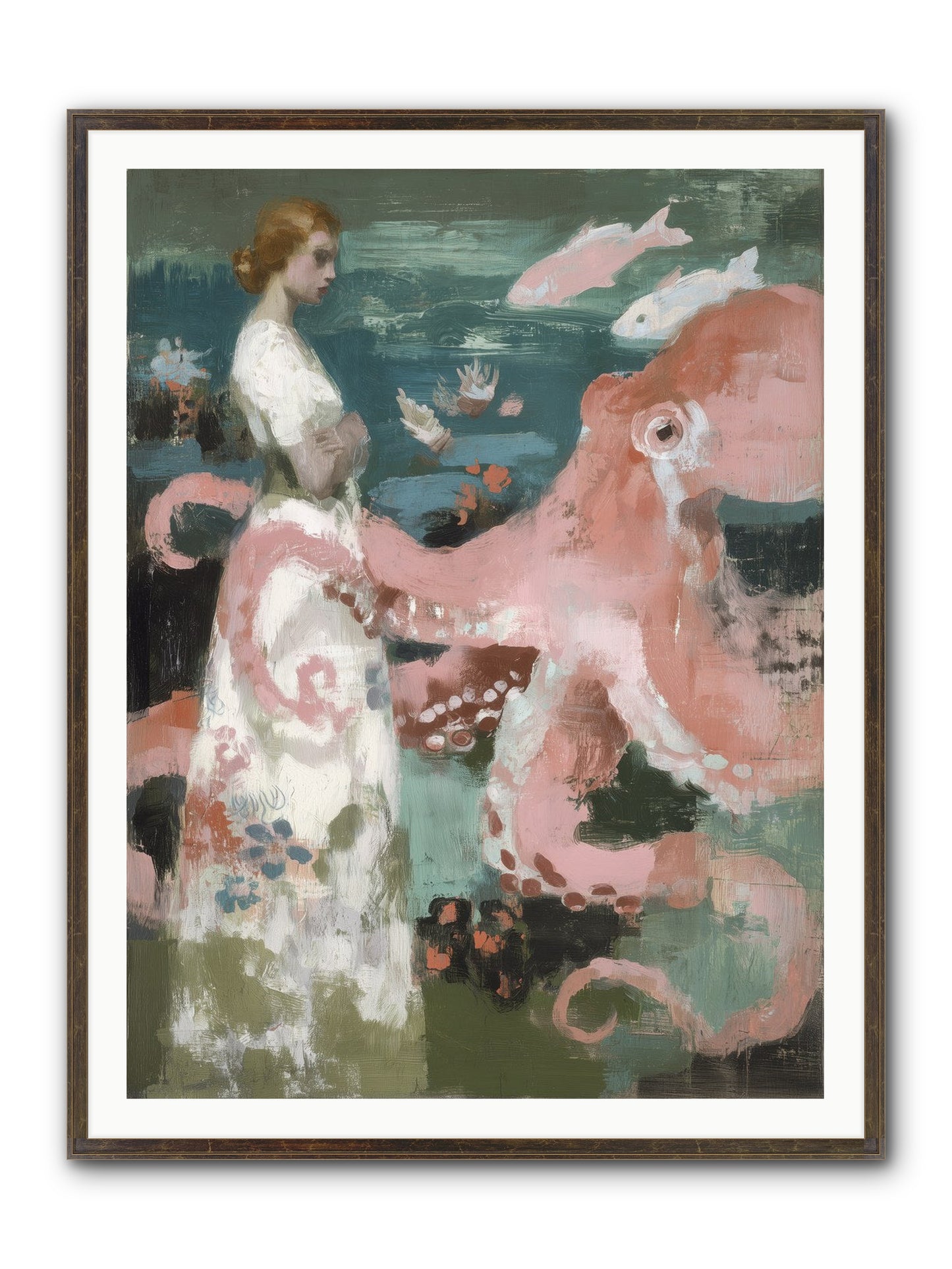 Surface Dreams Framed Print - Slimwoods Black/Gold 36x48
