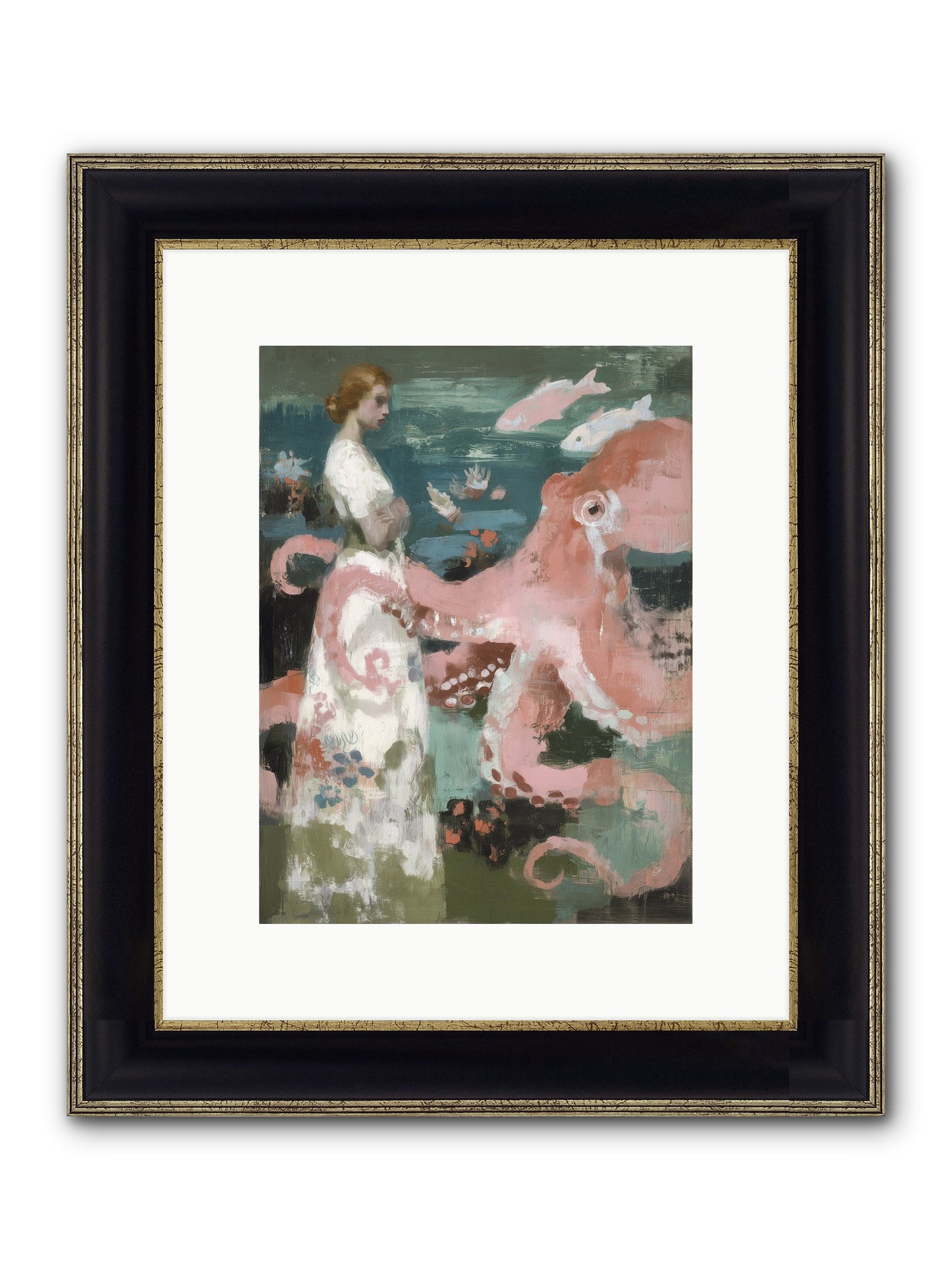 Surface Dreams Framed Print - Black & Gold 9x12