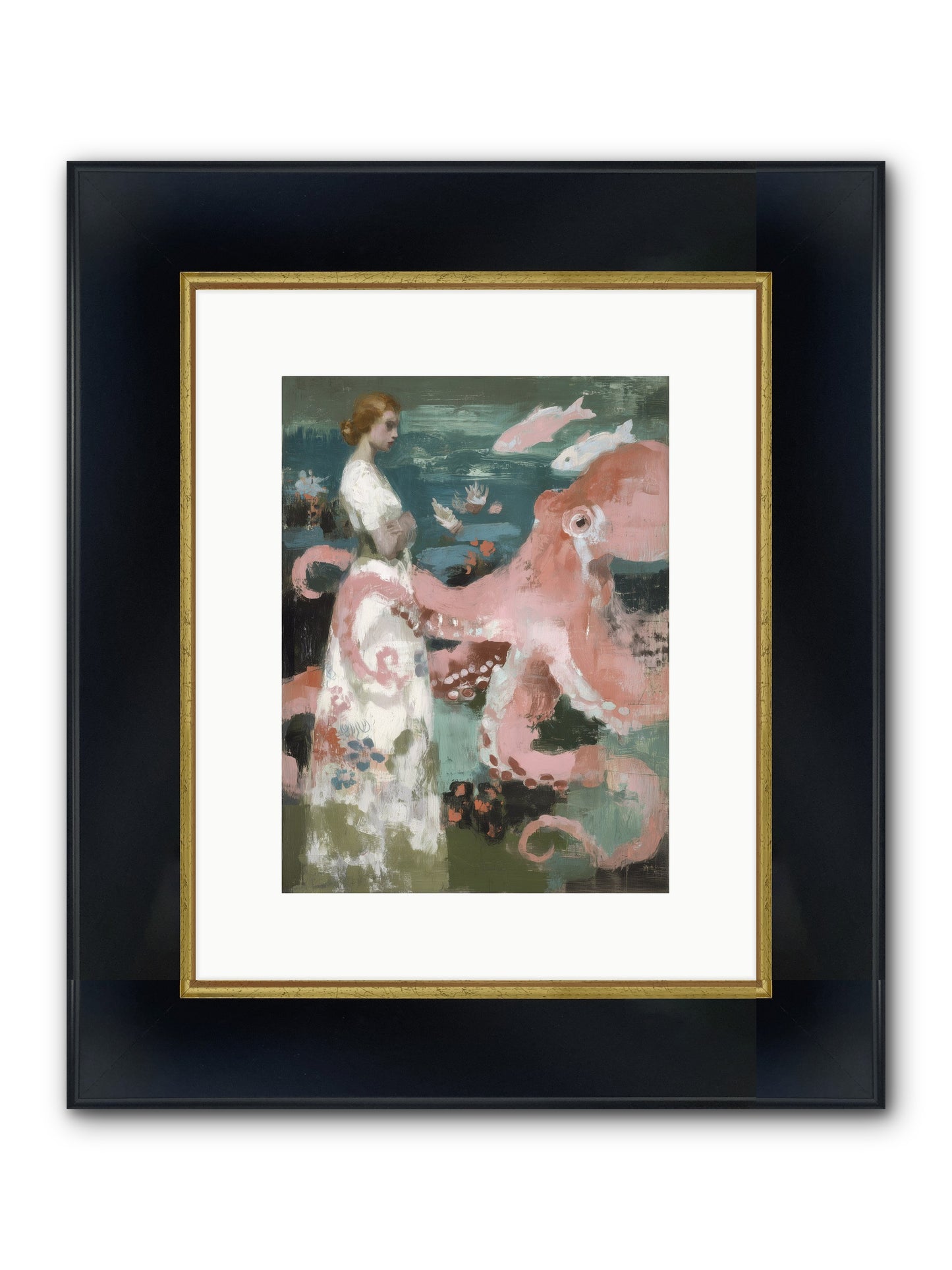 Surface Dreams Framed Print - Wide Black w/Gold 9x12