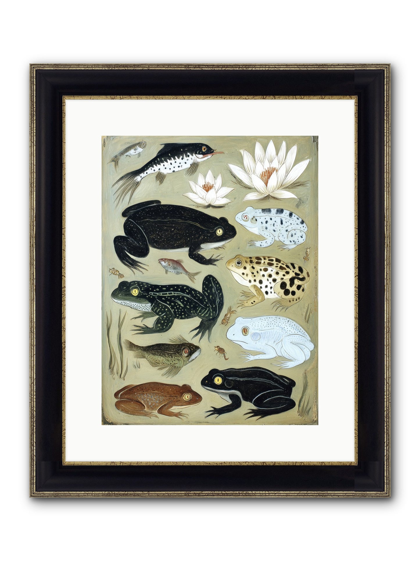 Surface Stories Framed Print - Black & Gold 12x16