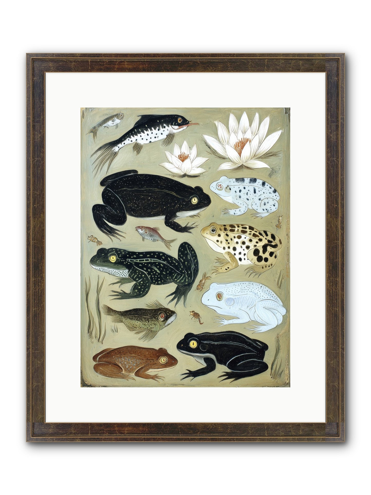 Surface Stories Framed Print - Slimwoods Black/Gold 12x16