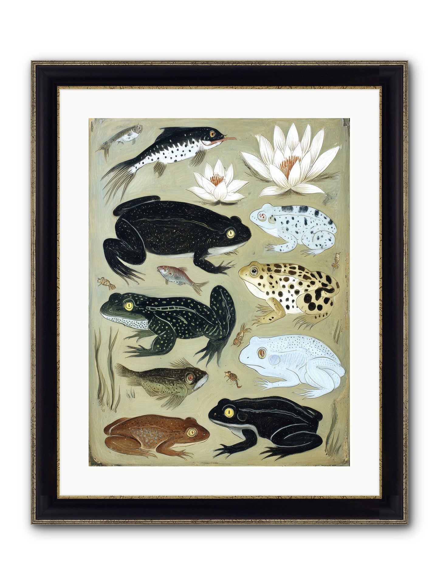 Surface Stories Framed Print - Black & Gold 18x24