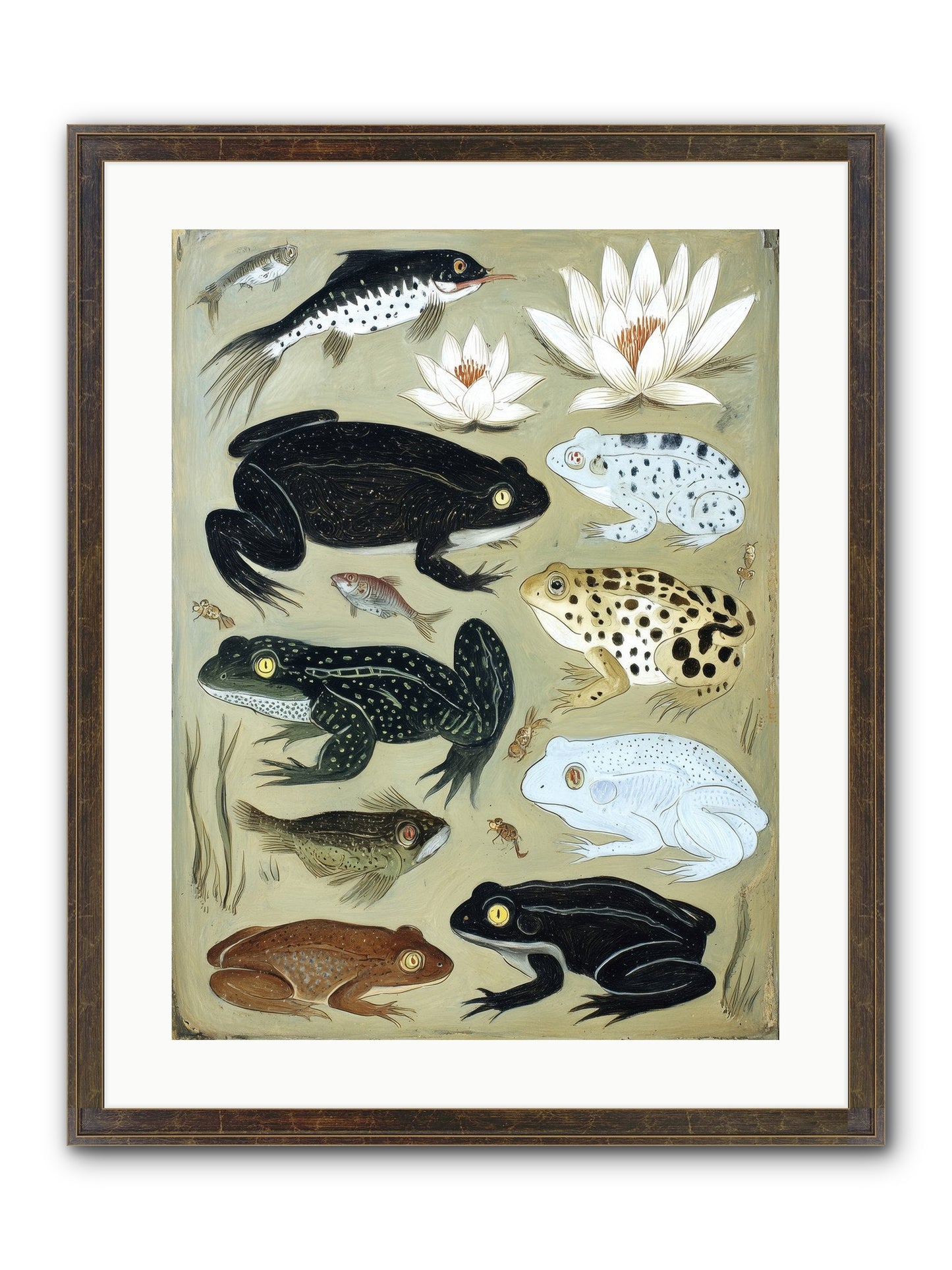 Surface Stories Framed Print - Slimwoods Black/Gold 18x24