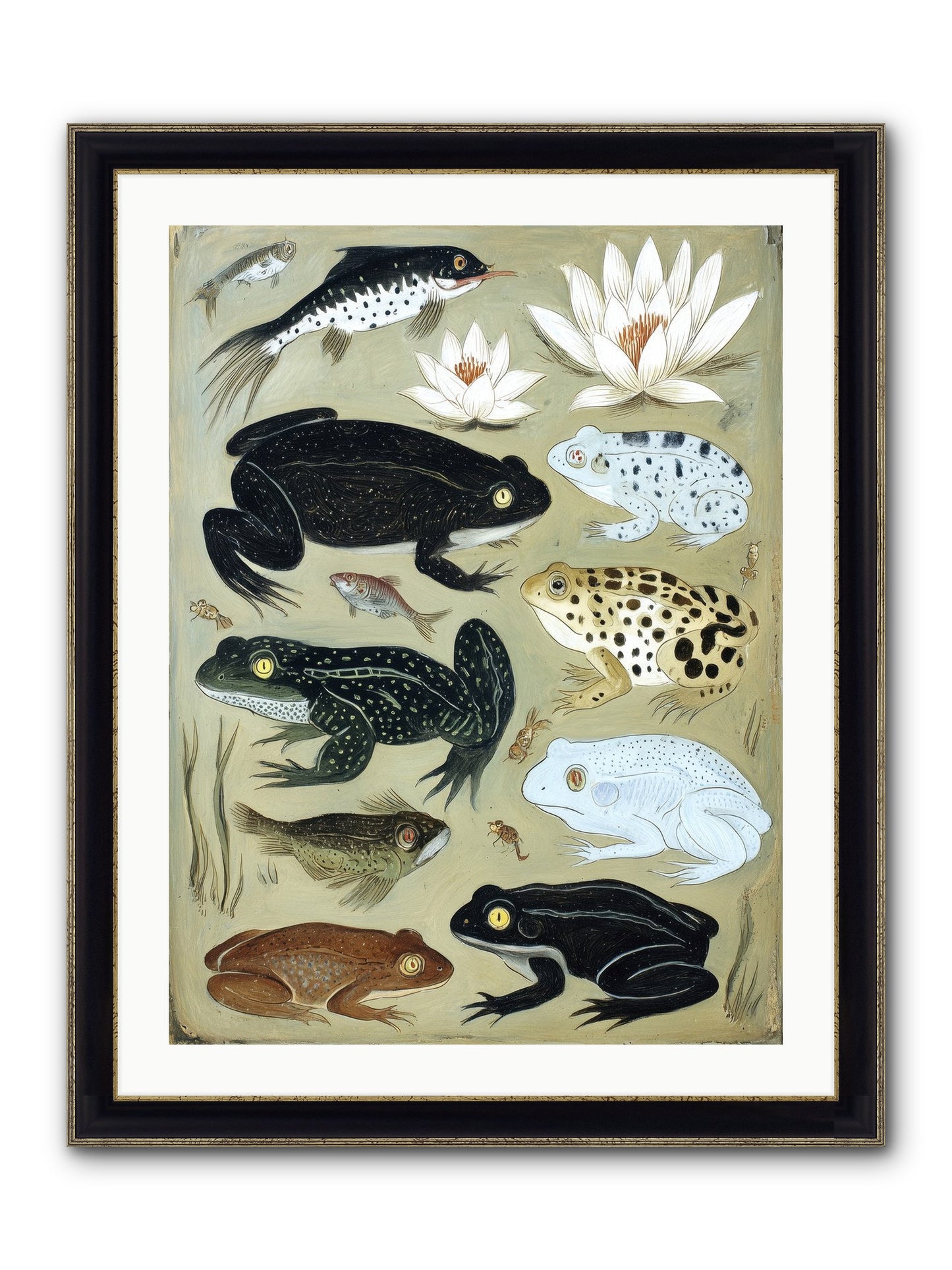 Surface Stories Framed Print - Black & Gold 24x32