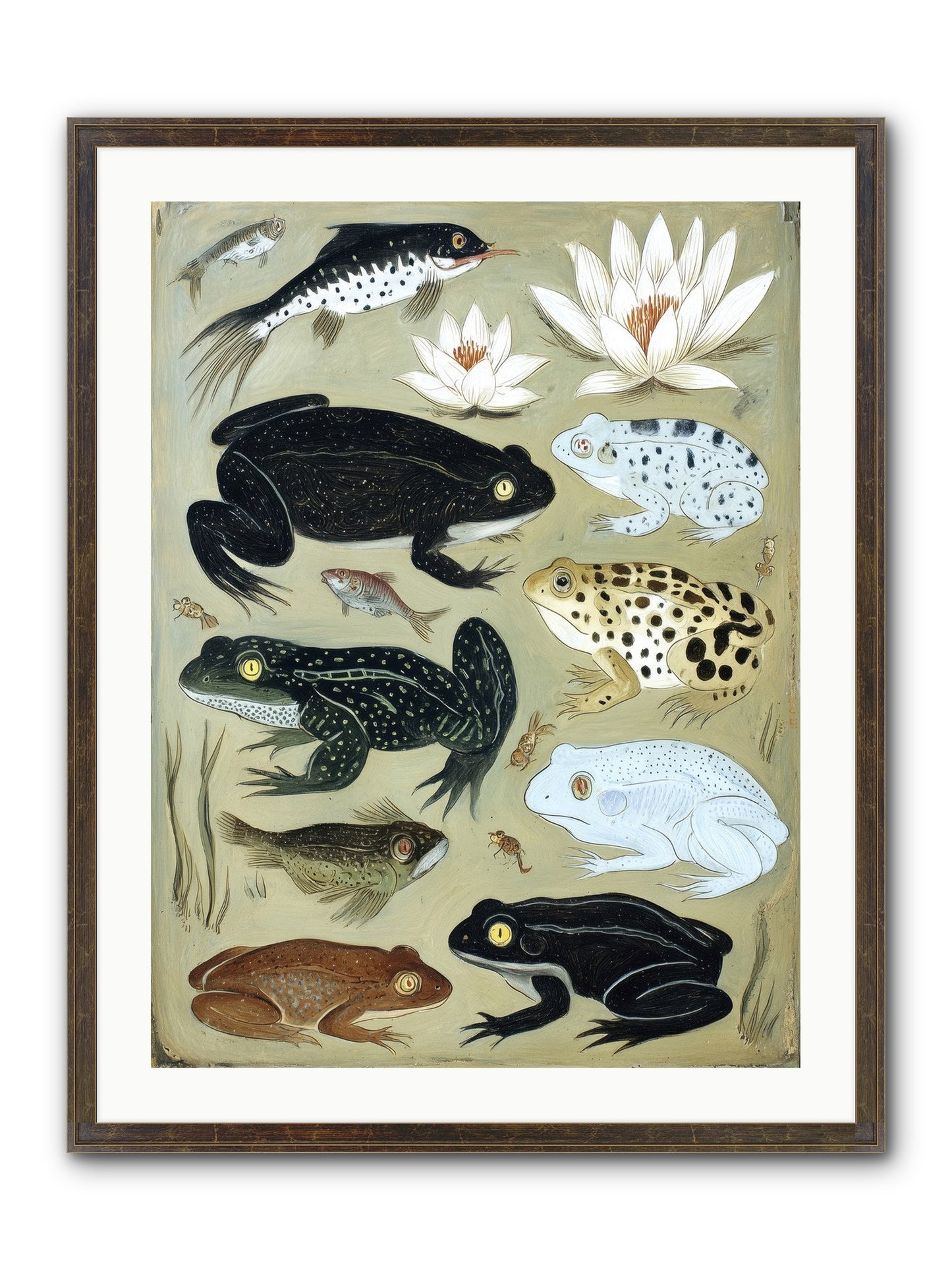 Surface Stories Framed Print - Slimwoods Black/Gold 24x32