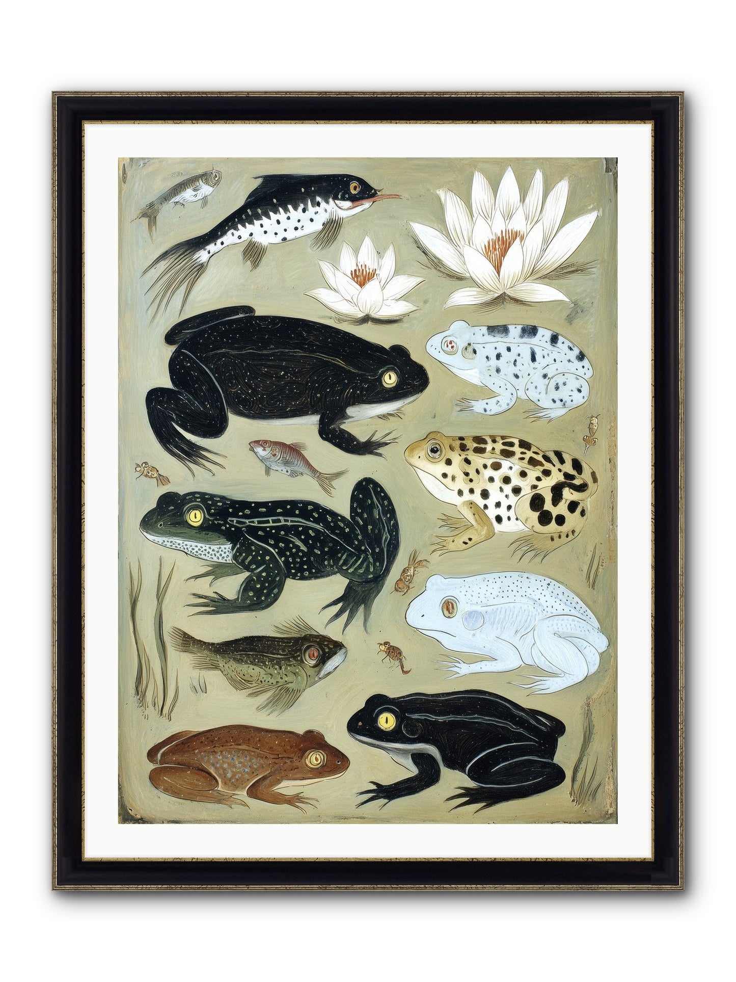 Surface Stories Framed Print - Black & Gold 30x40