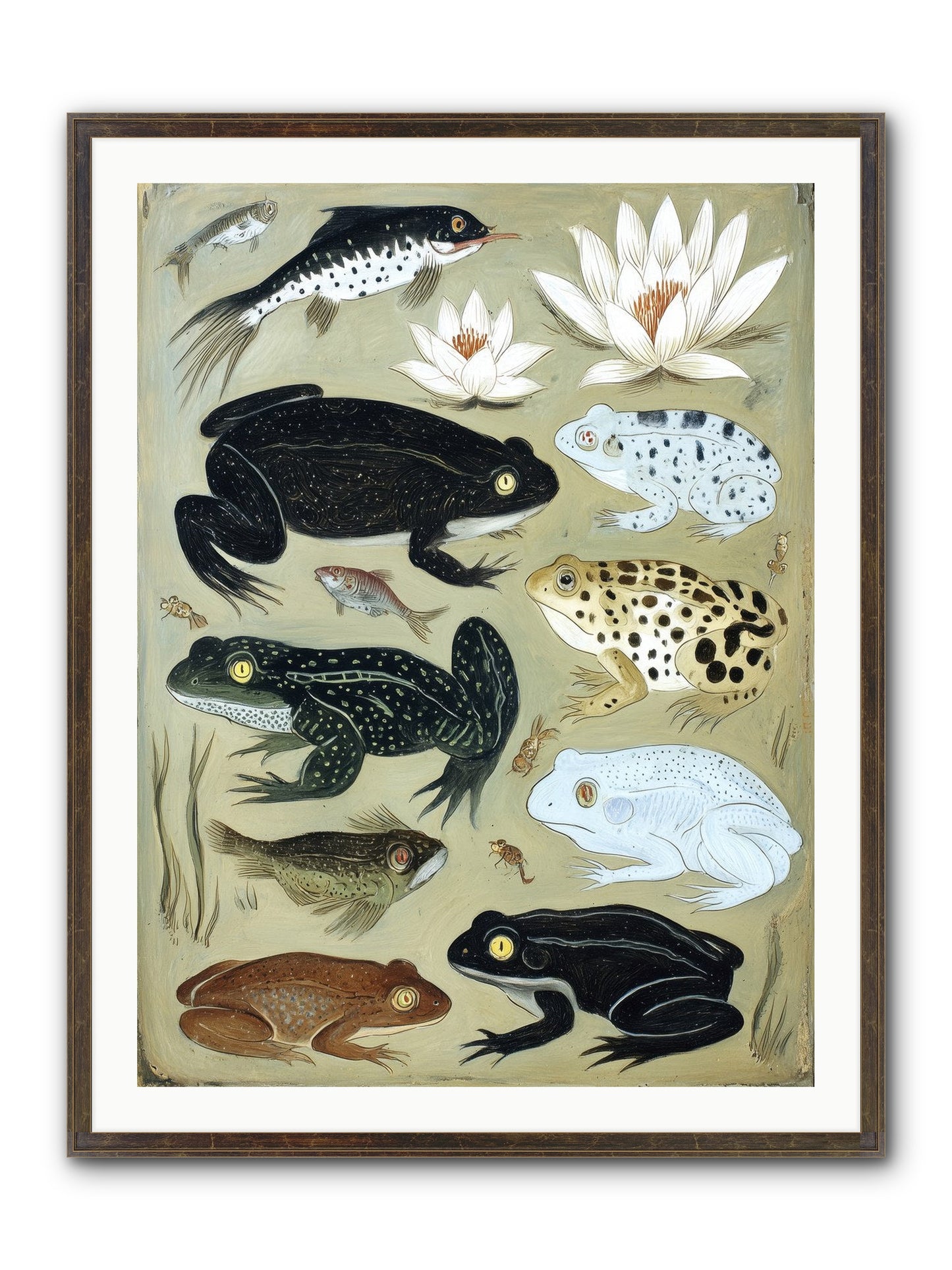 Surface Stories Framed Print - Slimwoods Black/Gold 30x40