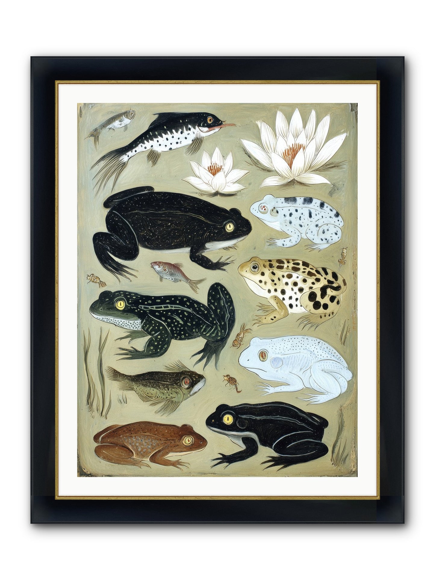 Surface Stories Framed Print - Wide Black w/Gold 30x40