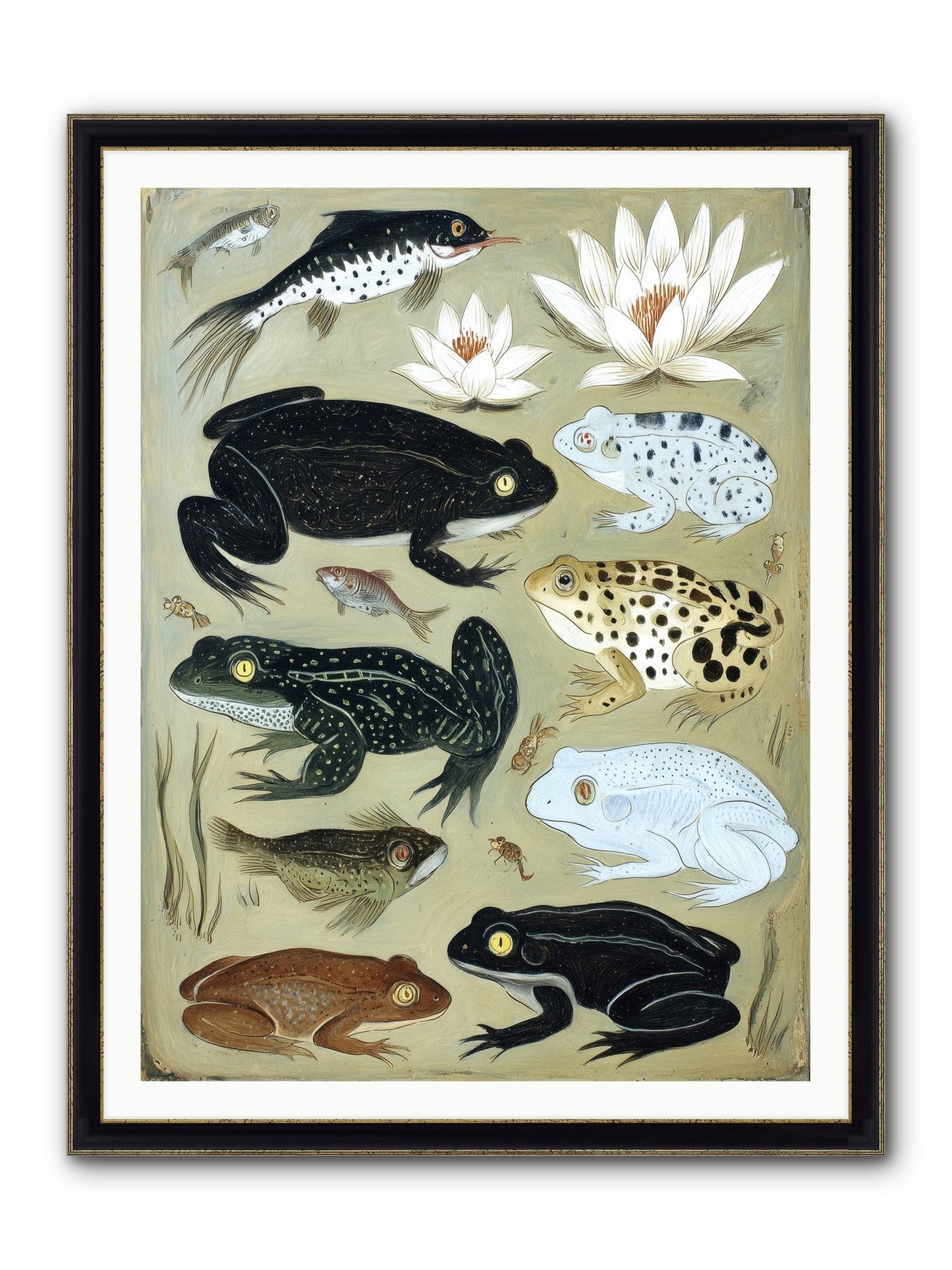 Surface Stories Framed Print - Black & Gold 36x48