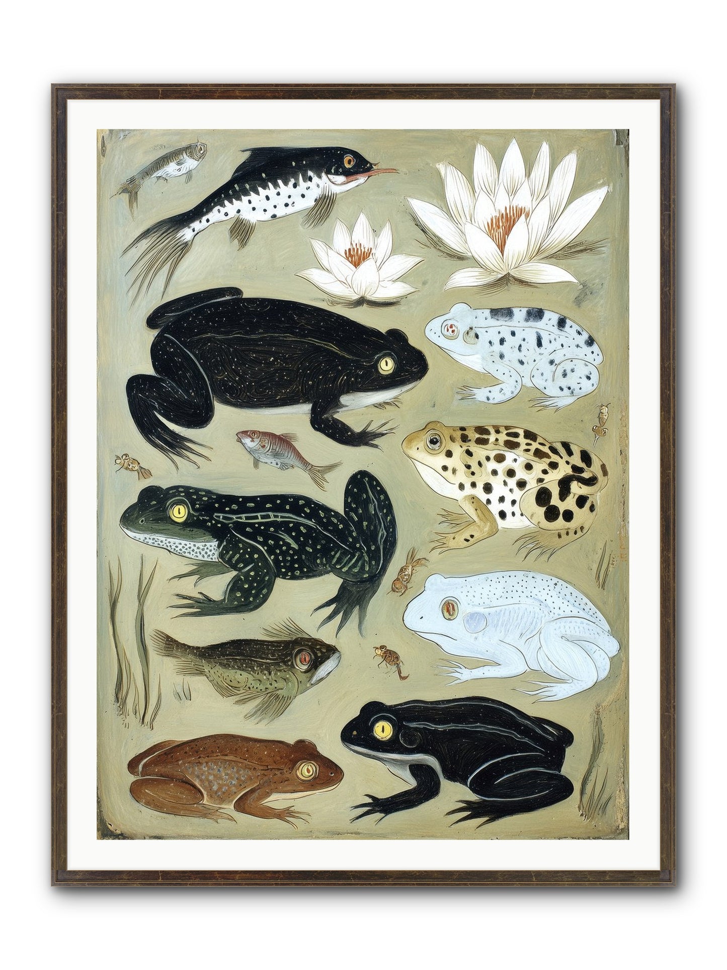 Surface Stories Framed Print - Slimwoods Black/Gold 36x48