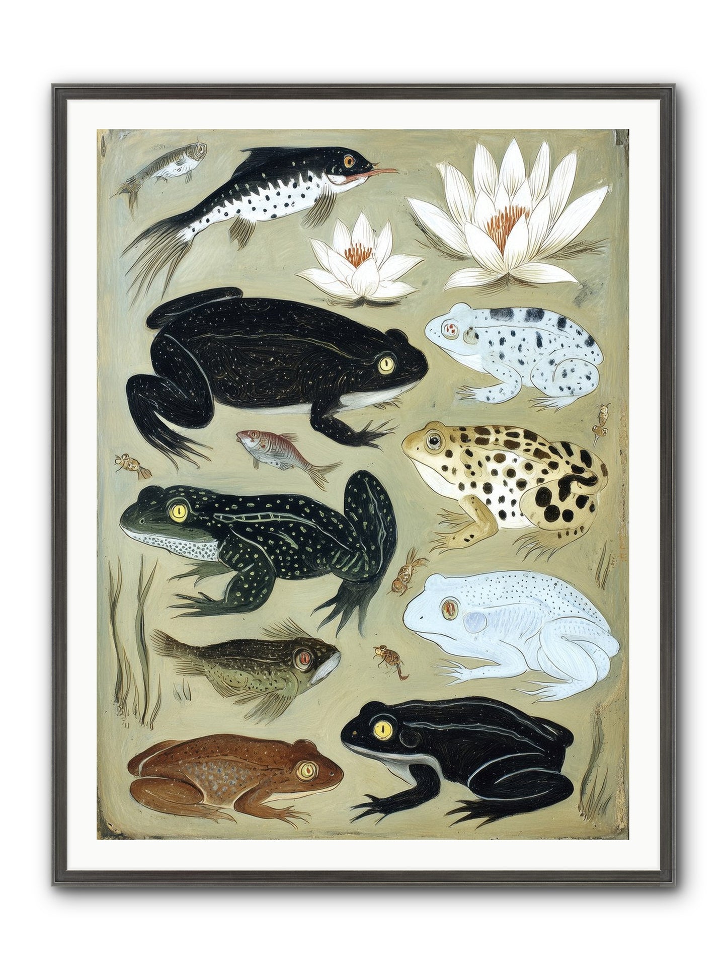 Surface Stories Framed Print - Slimwoods Black/Silver 36x48