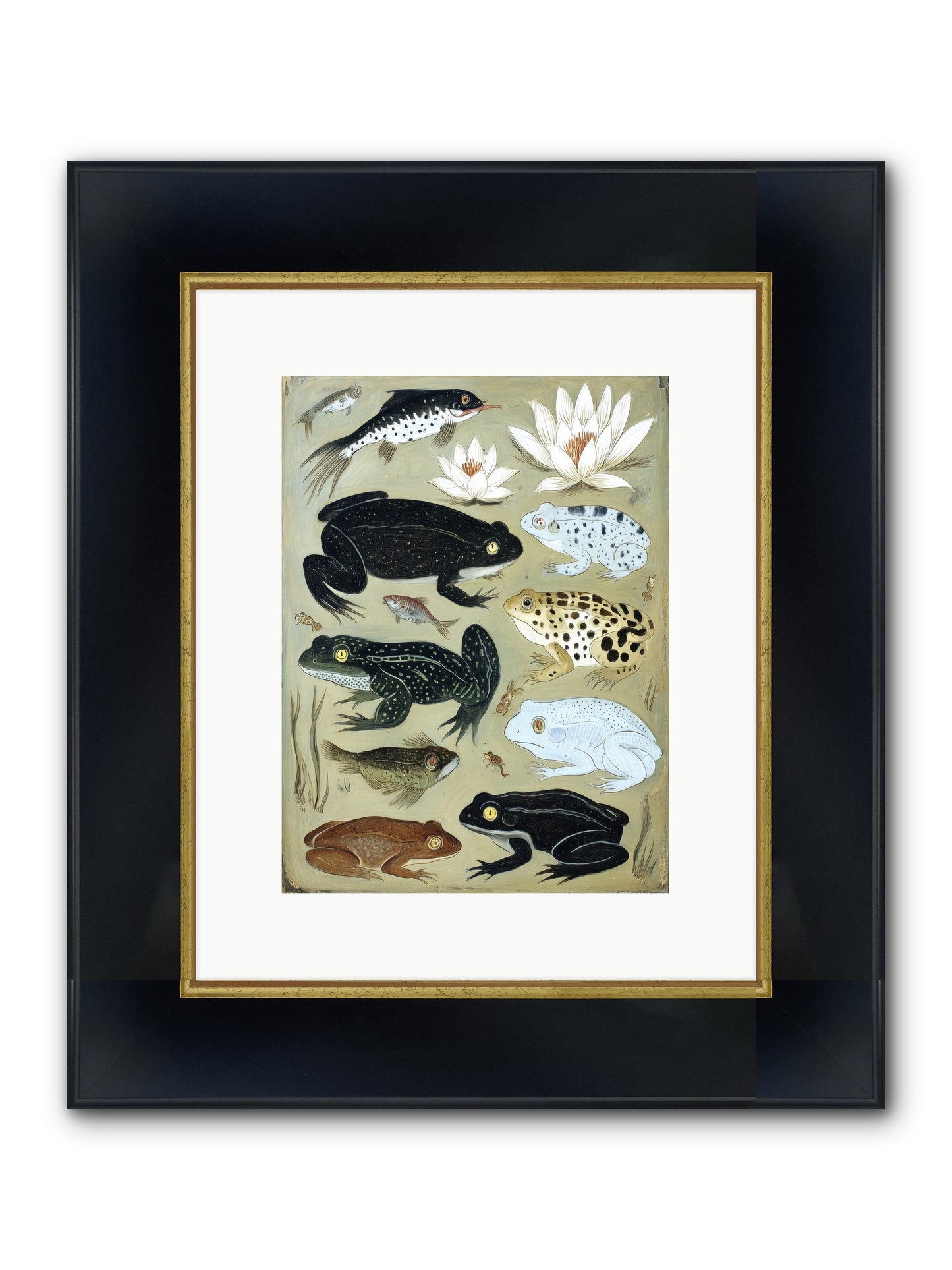 Surface Stories Framed Print - Wide Black w/Gold 9x12
