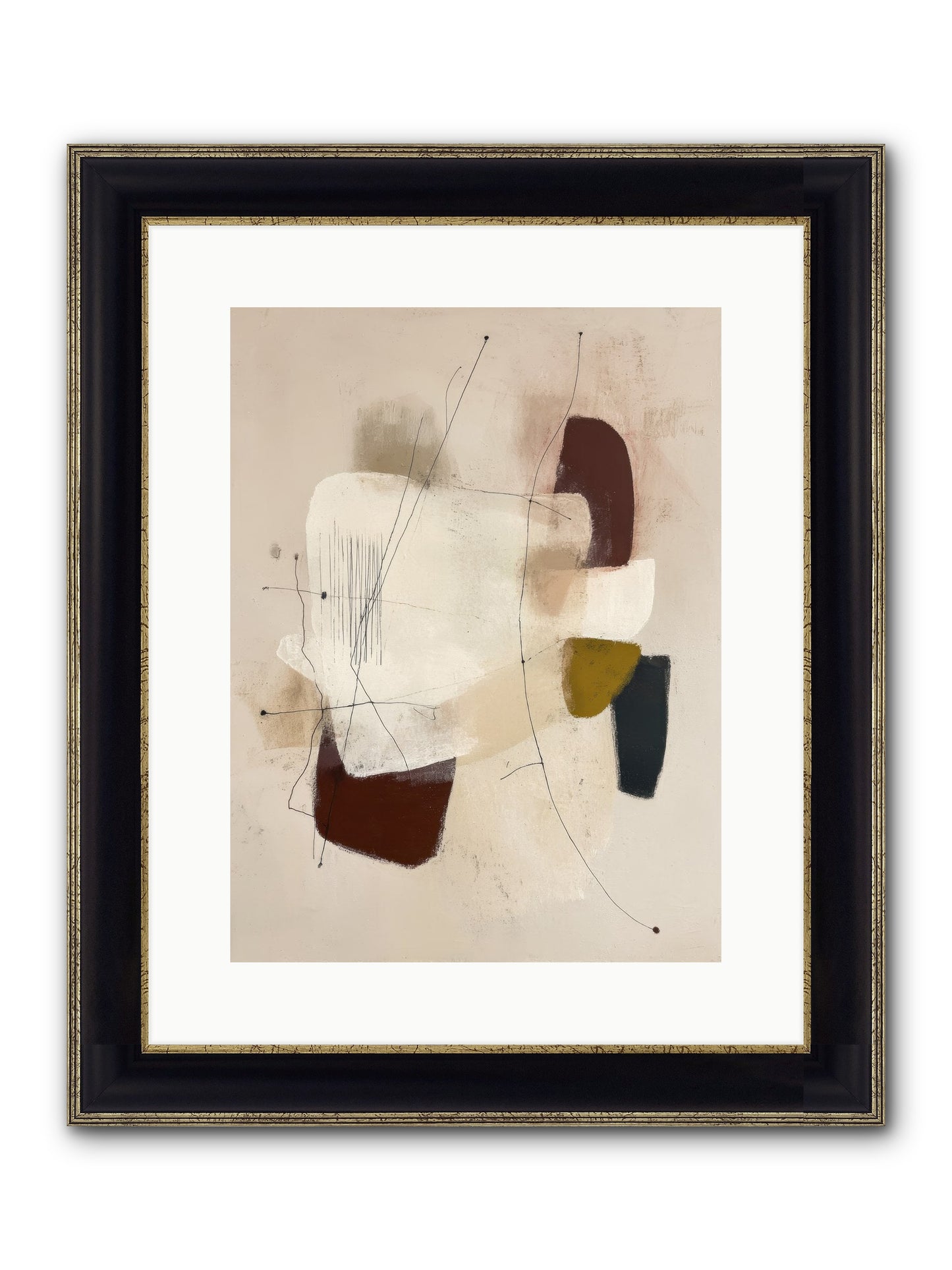 Suspended Framed Print - Black & Gold 12x16