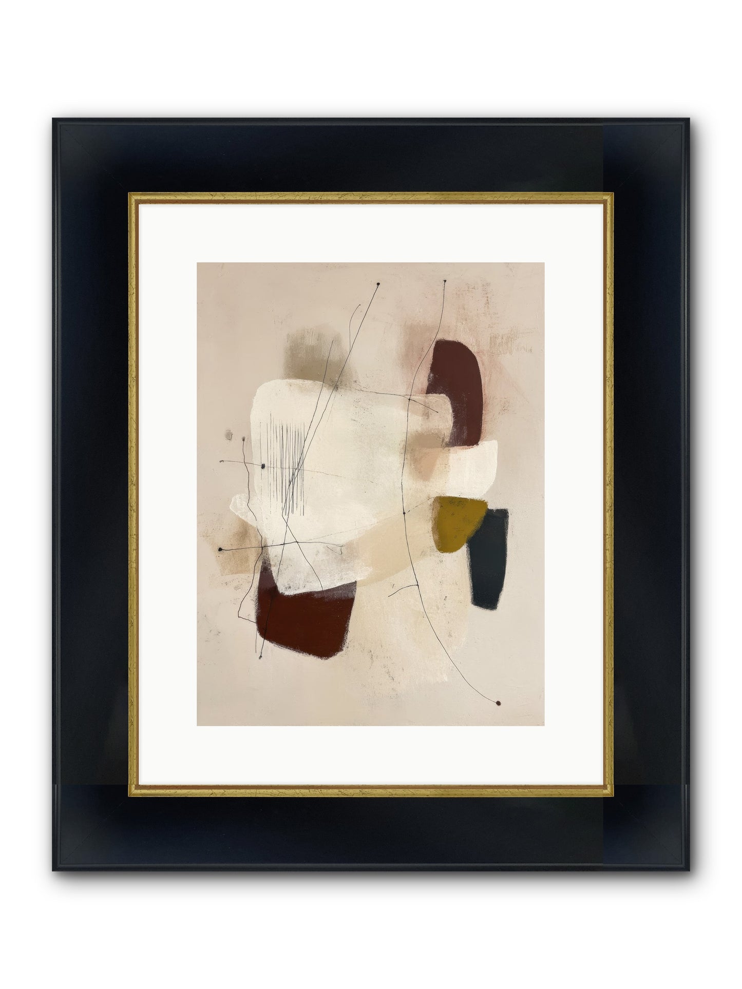 Suspended Framed Print - Wide Black w/Gold 12x16