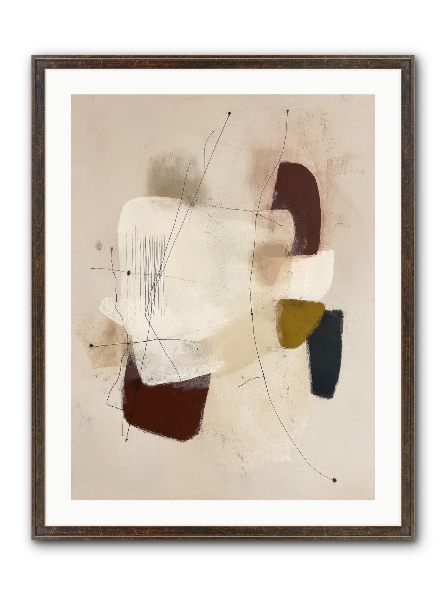 Suspended Framed Print - Slimwoods Black/Gold 24x32
