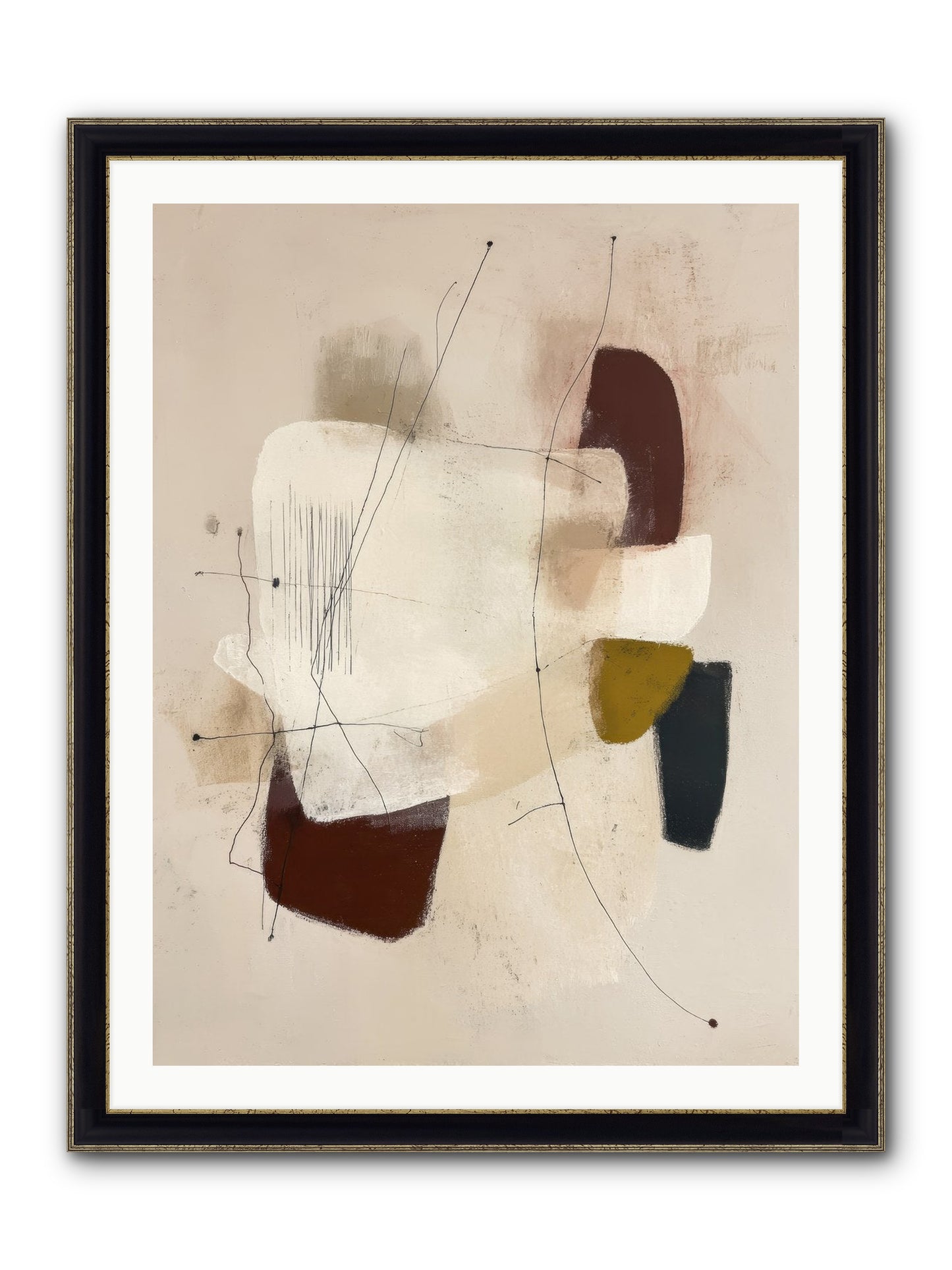 Suspended Framed Print - Black & Gold 30x40