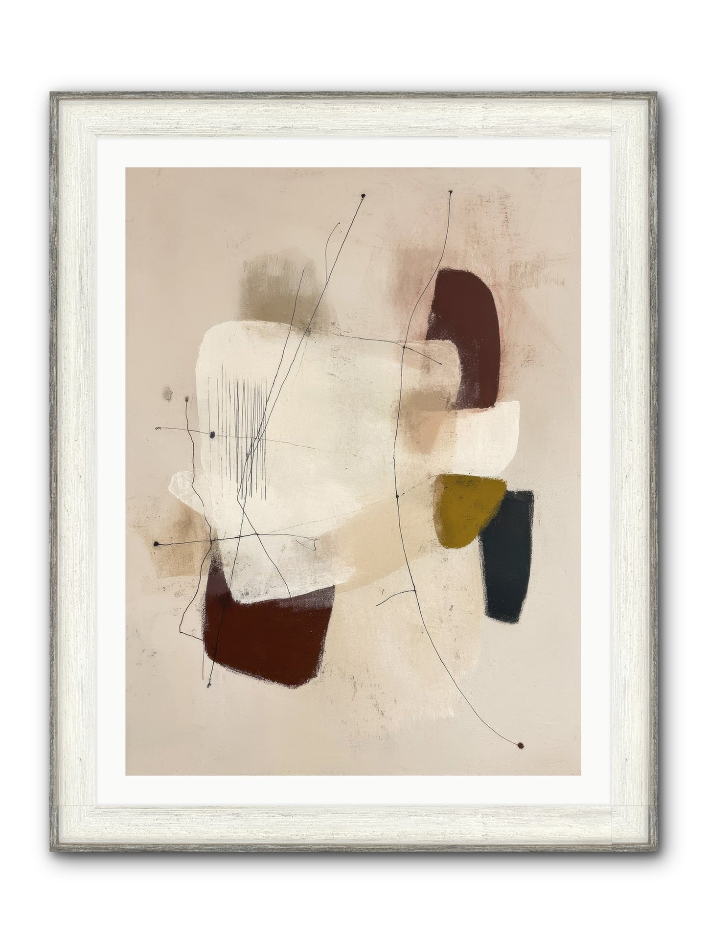 Suspended Framed Print - Driftwood White 30x40