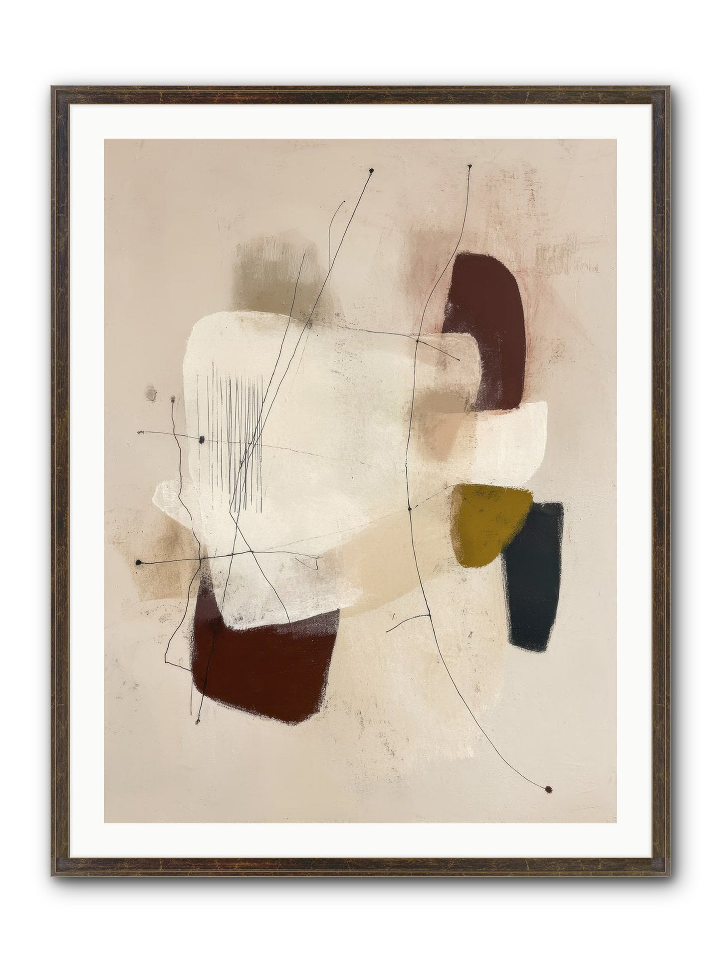 Suspended Framed Print - Slimwoods Black/Gold 30x40