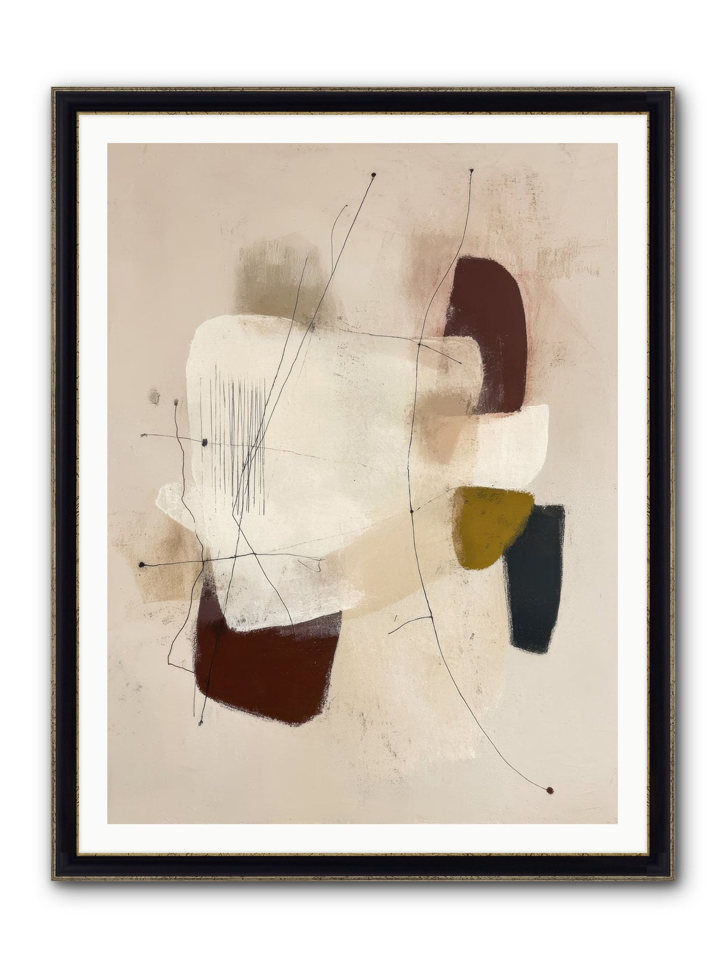 Suspended Framed Print - Black & Gold 36x48
