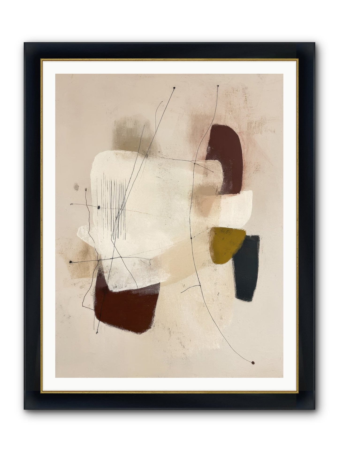 Suspended Framed Print - Wide Black w/Gold 36x48