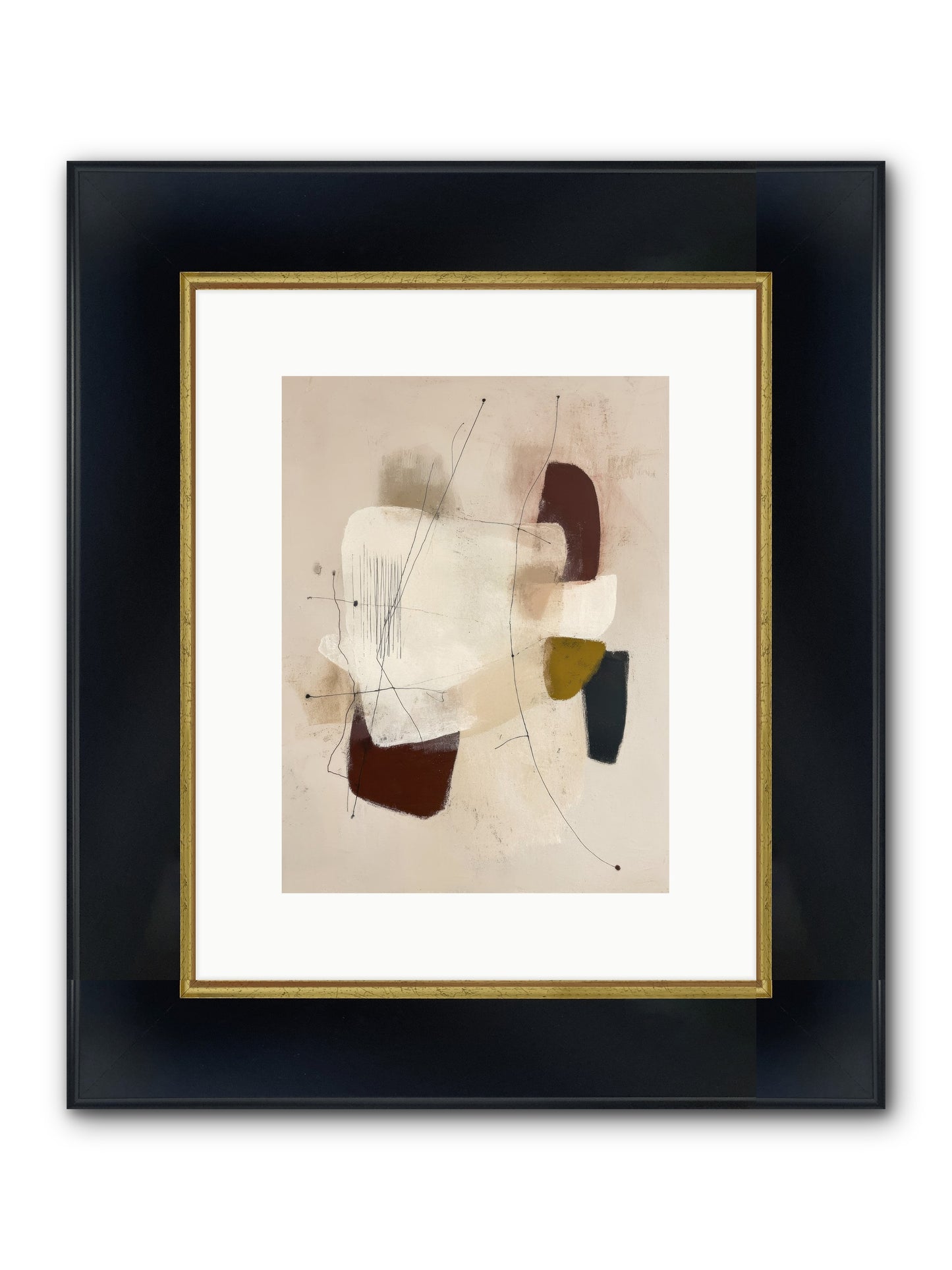 Suspended Framed Print - Wide Black w/Gold 9x12