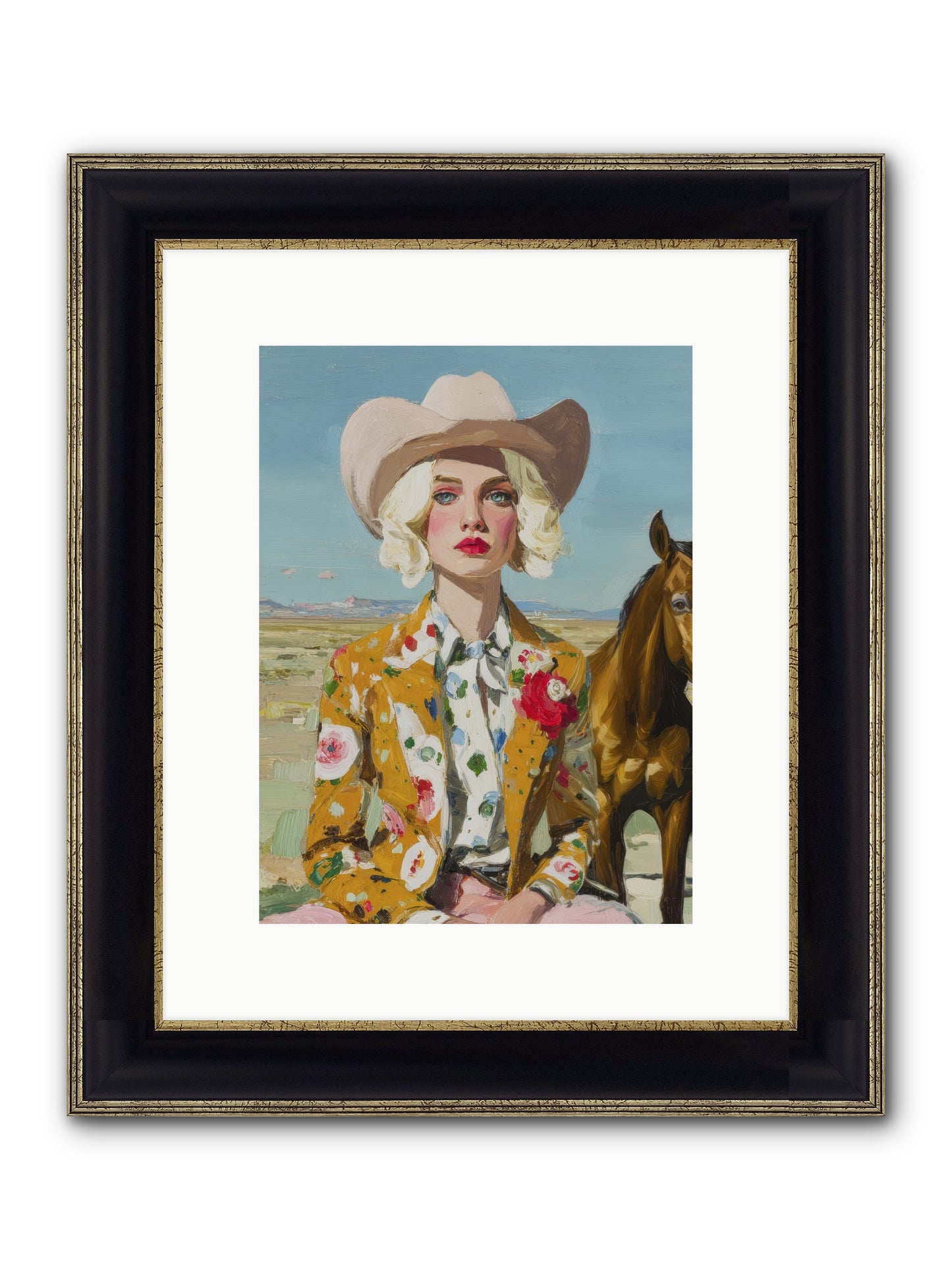 Suspended In The Almost Framed Print - Black & Gold 9x12