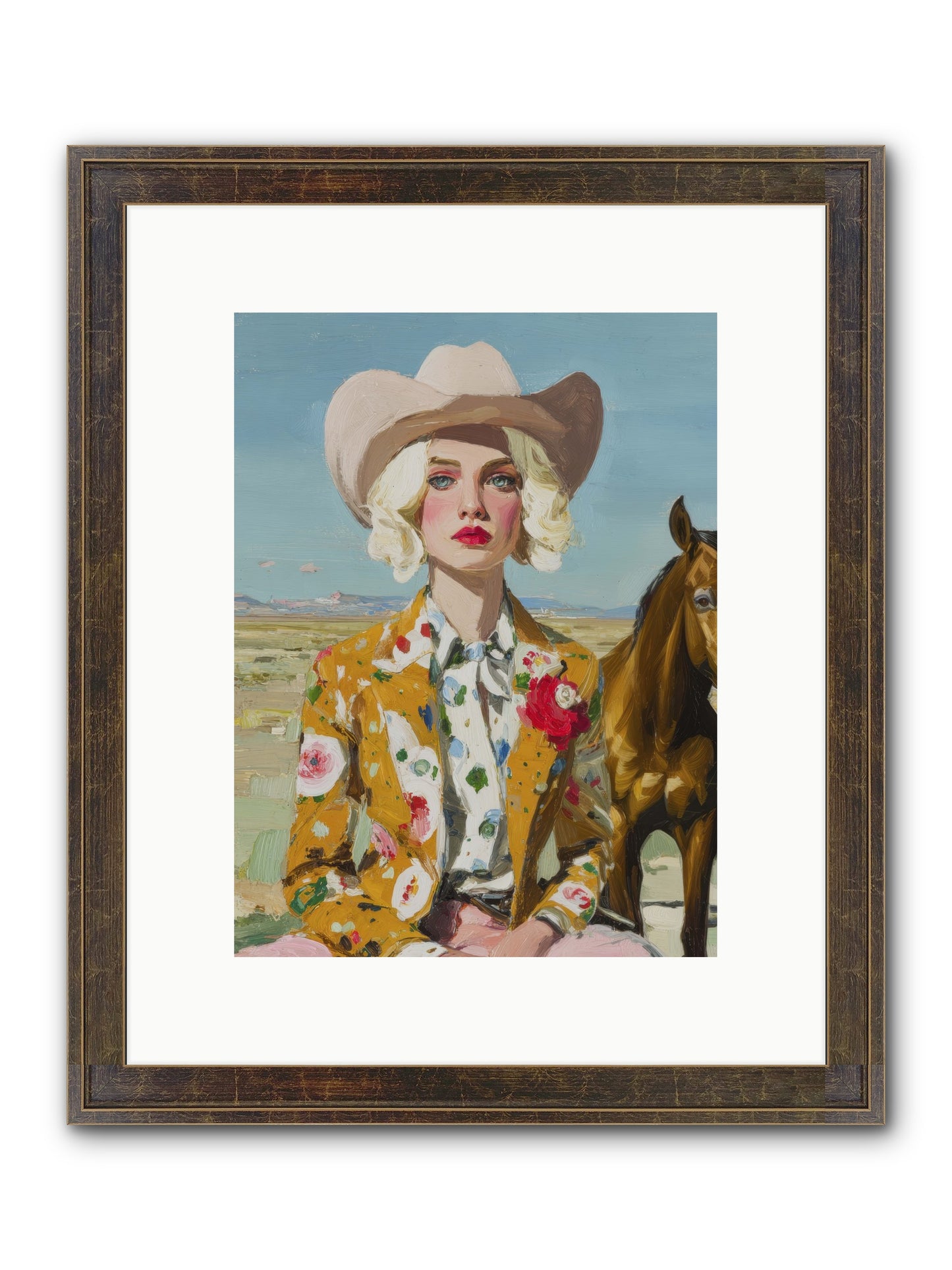 Suspended In The Almost Framed Print - Slimwoods Black/Gold 9x12