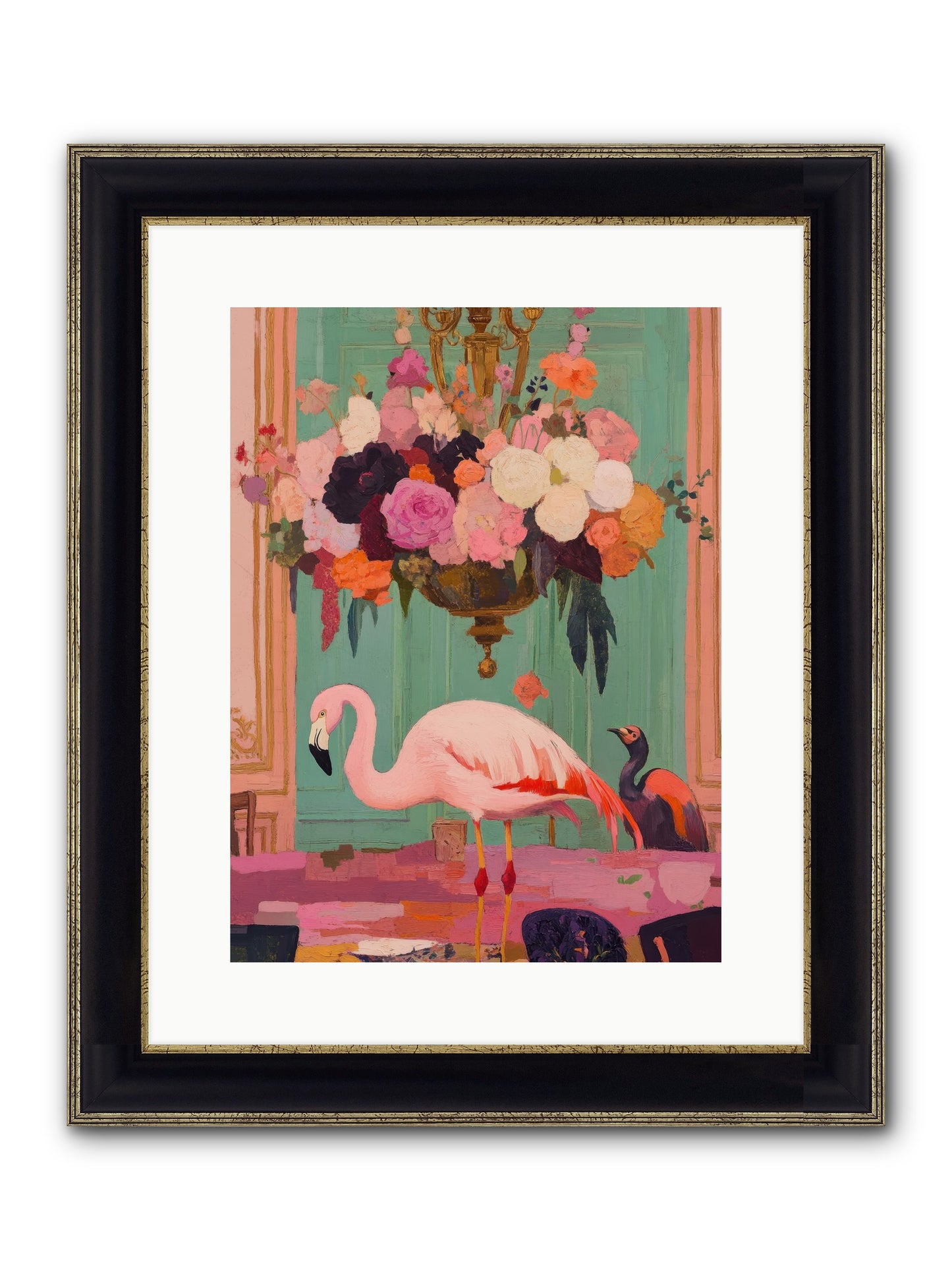 Suspended Wonder Framed Print - Black & Gold 12x16