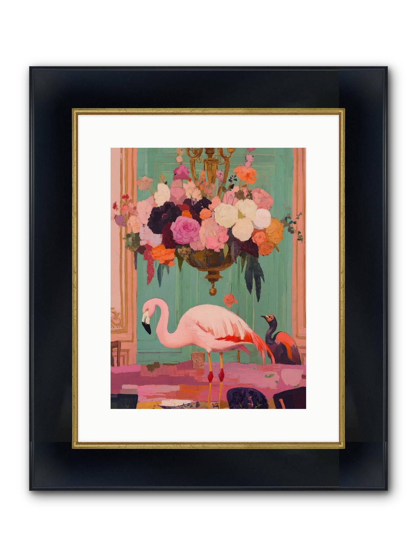 Suspended Wonder Framed Print - Wide Black w/Gold 12x16