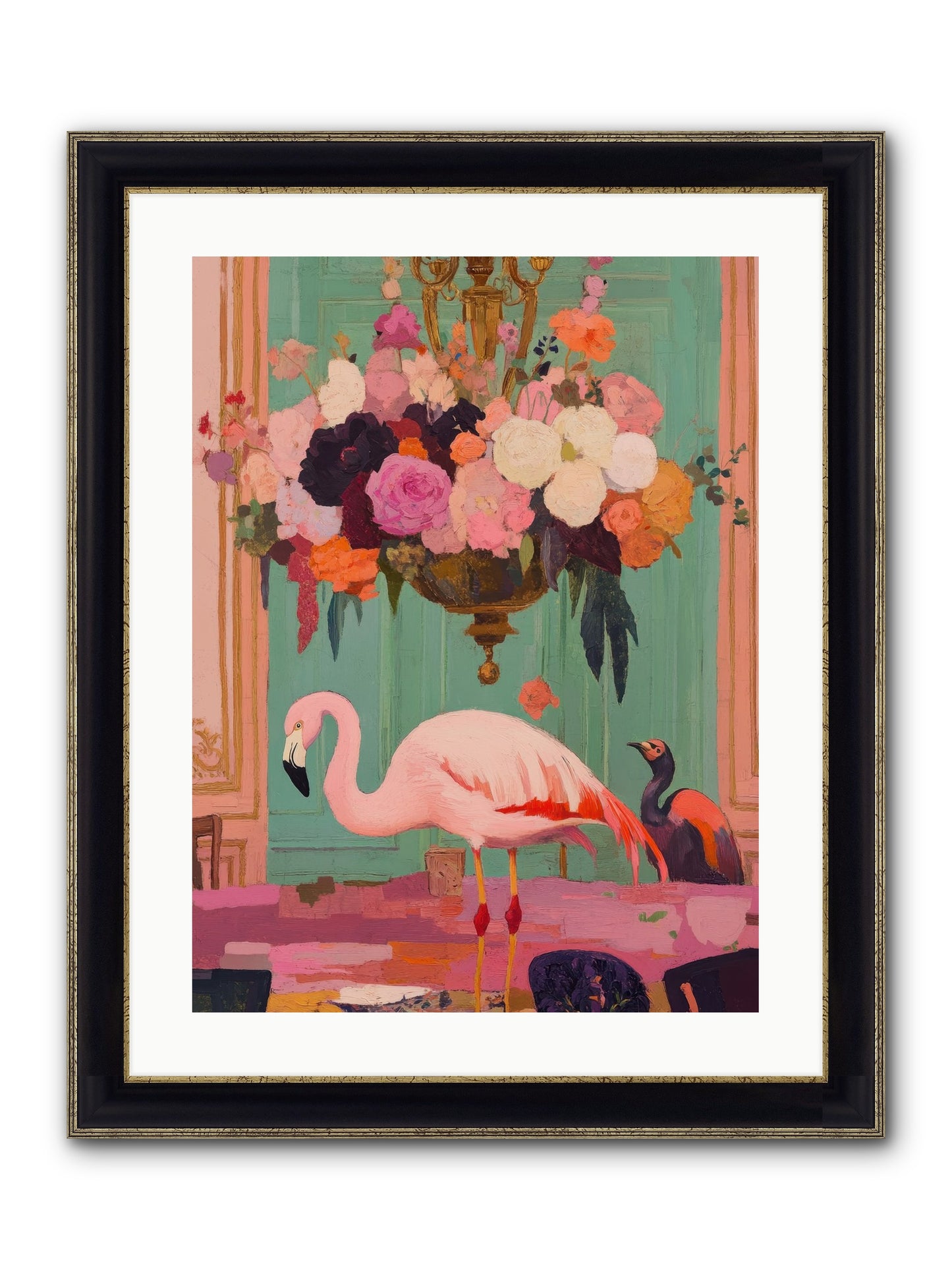 Suspended Wonder Framed Print - Black & Gold 18x24