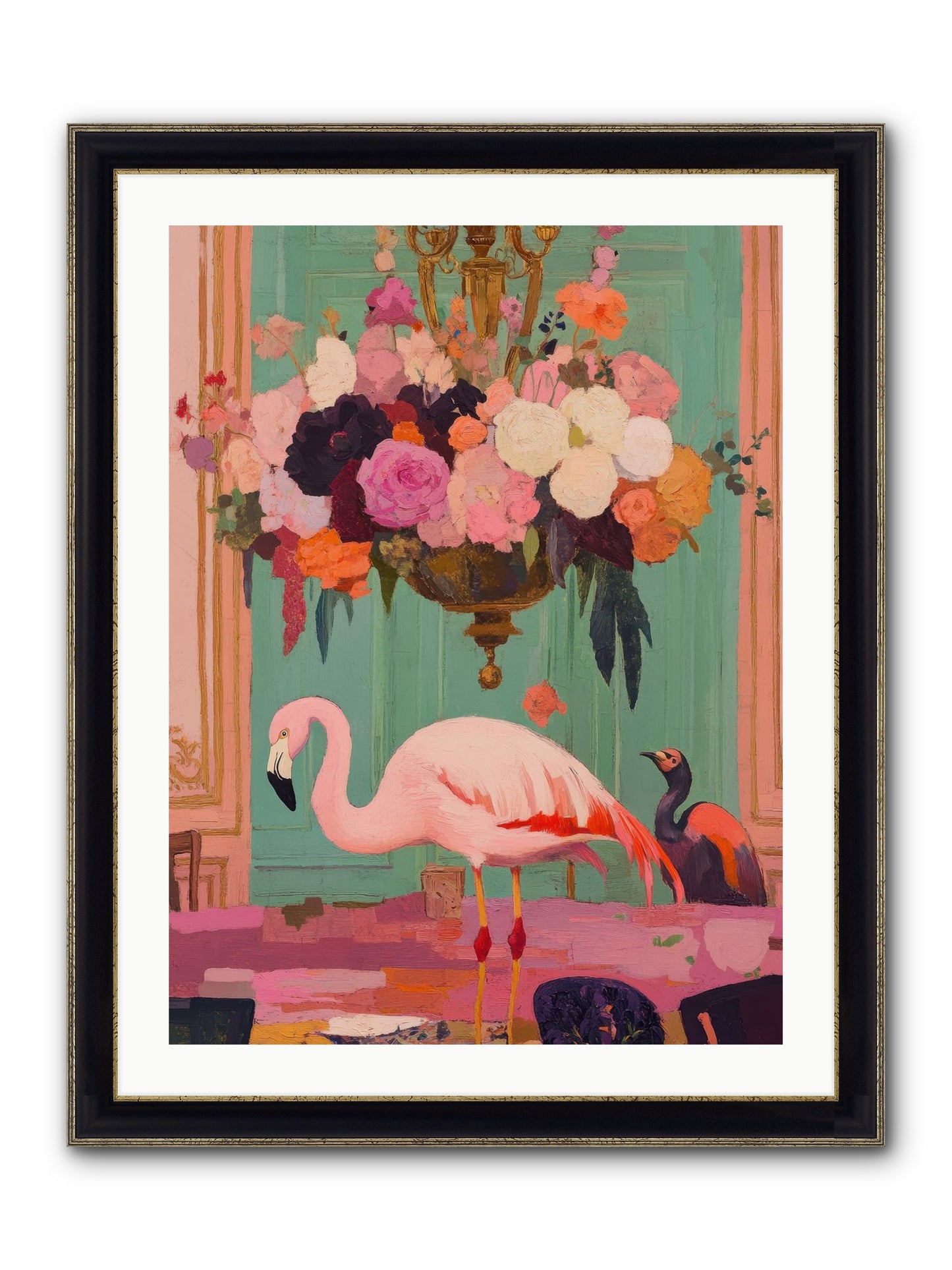 Suspended Wonder Framed Print - Black & Gold 24x32