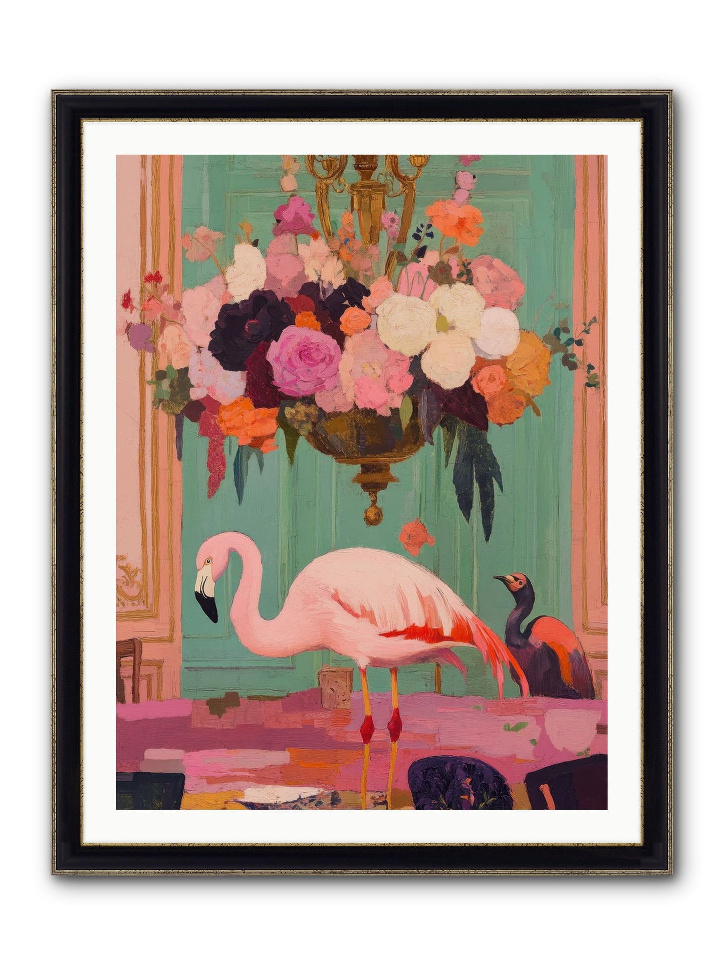 Suspended Wonder Framed Print - Black & Gold 30x40