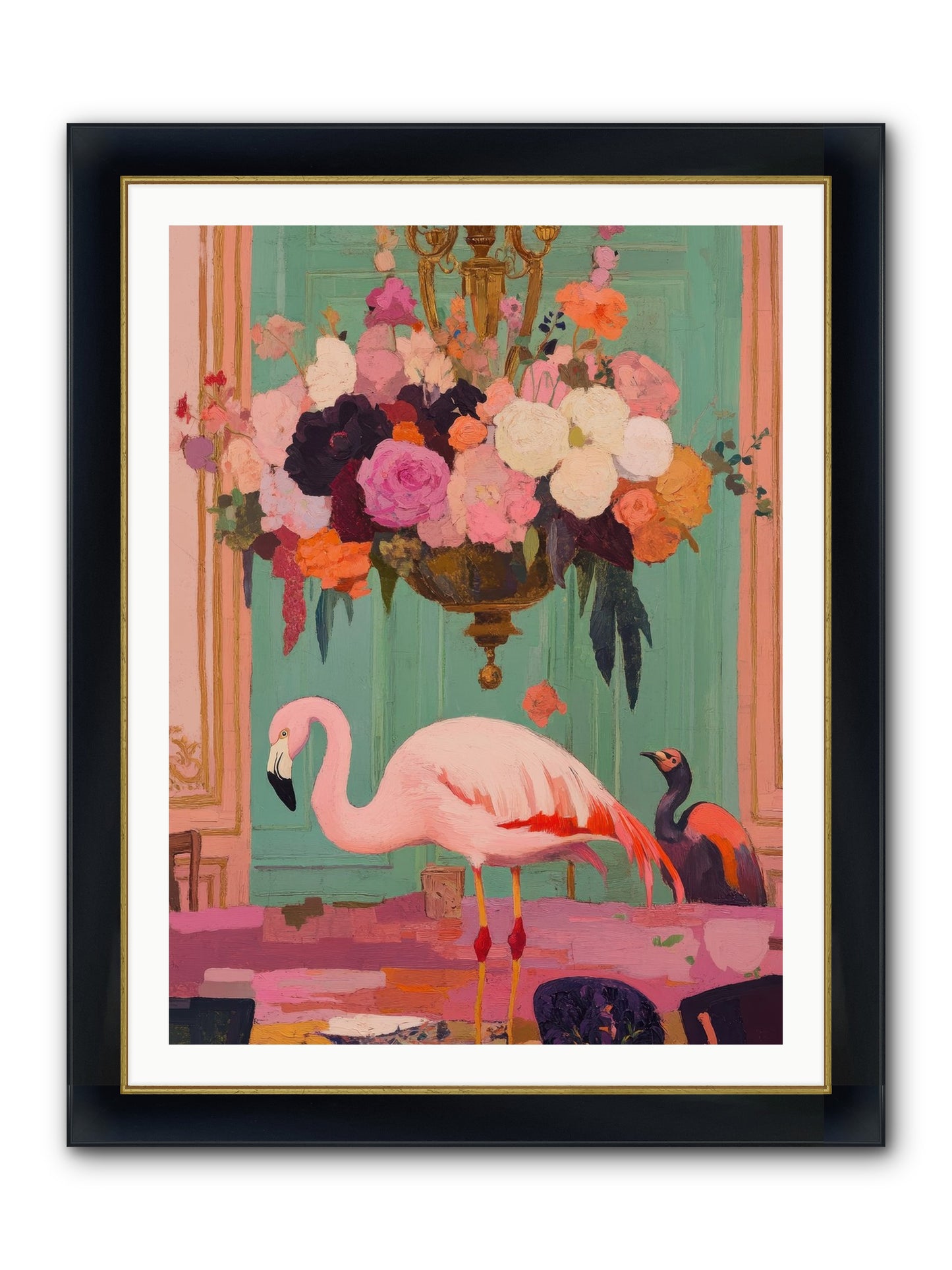 Suspended Wonder Framed Print - Wide Black w/Gold 30x40