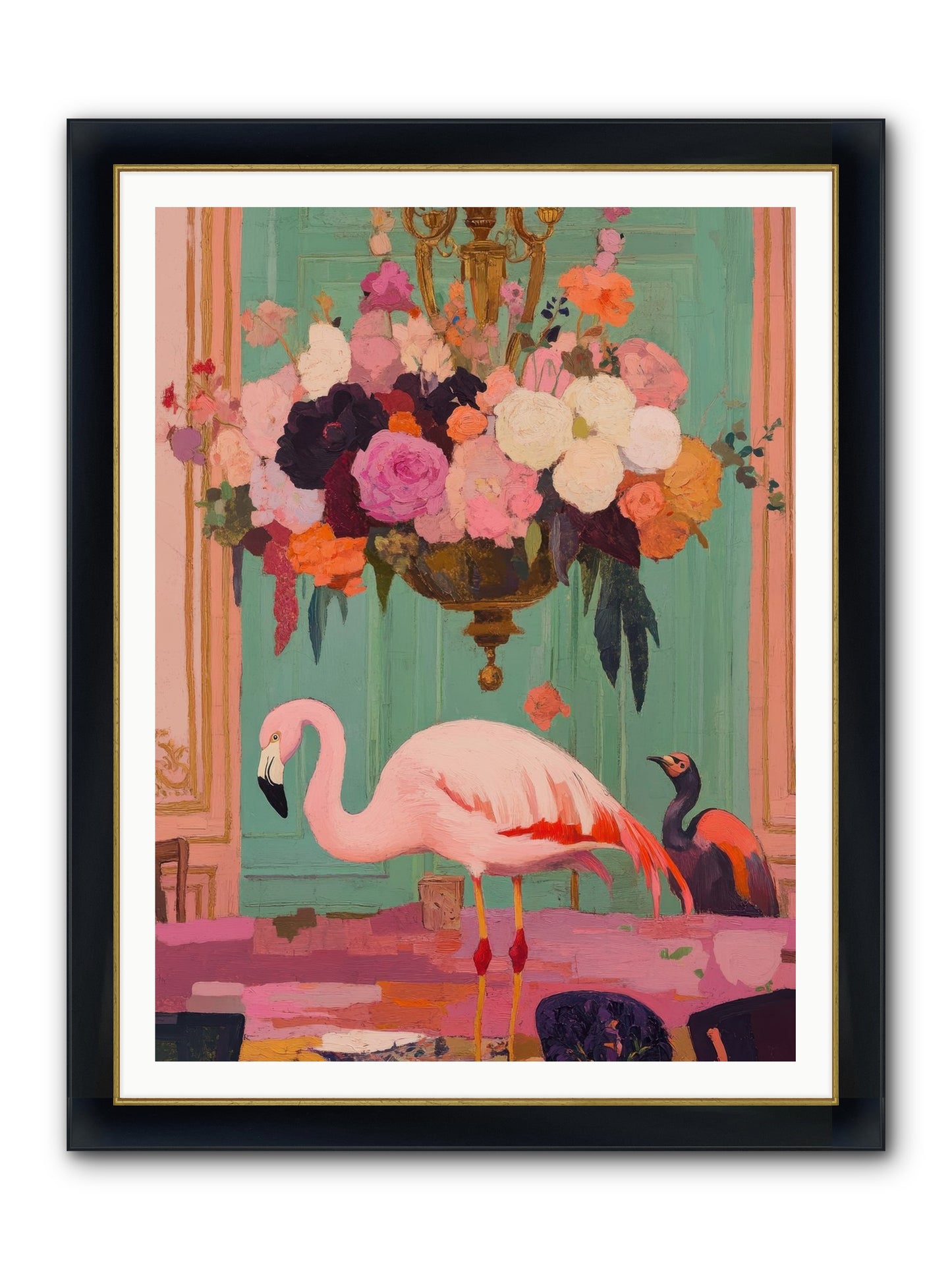 Suspended Wonder Framed Print - Wide Black w/Gold 36x48