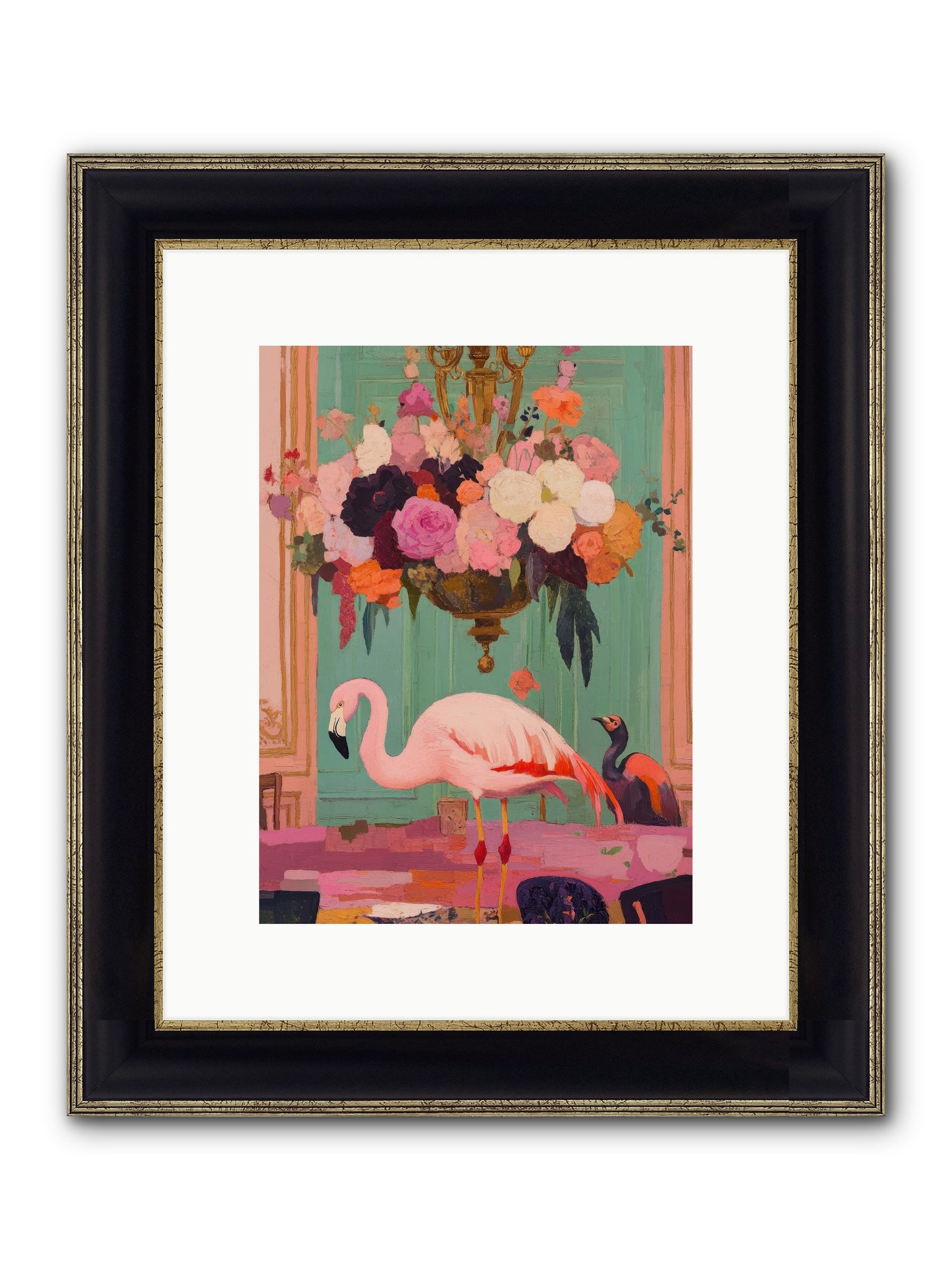Suspended Wonder Framed Print - Black & Gold 9x12