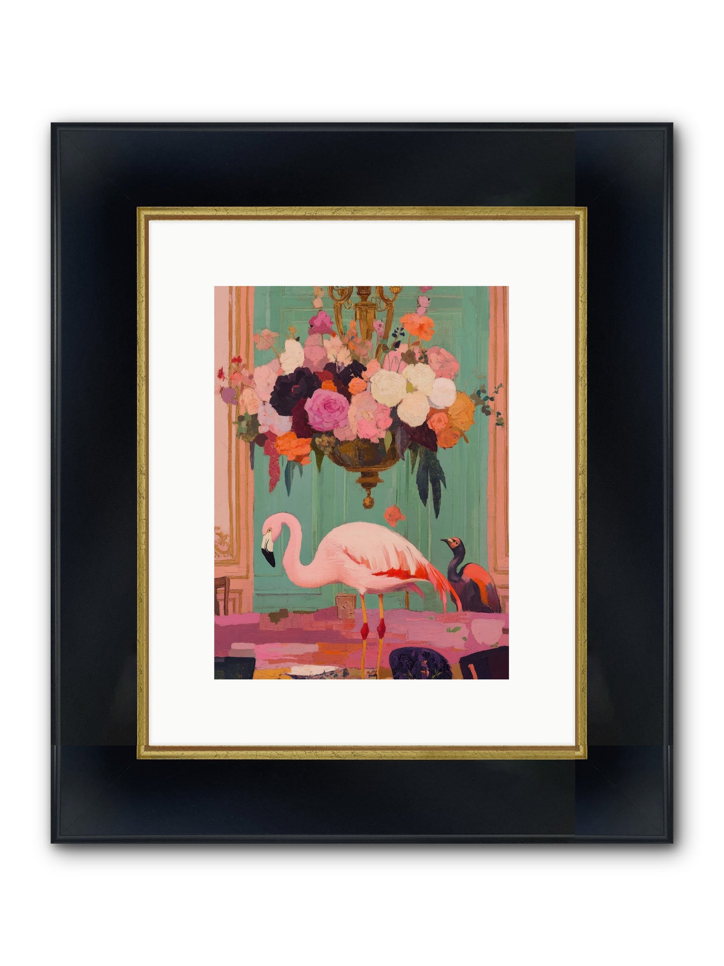 Suspended Wonder Framed Print - Wide Black w/Gold 9x12