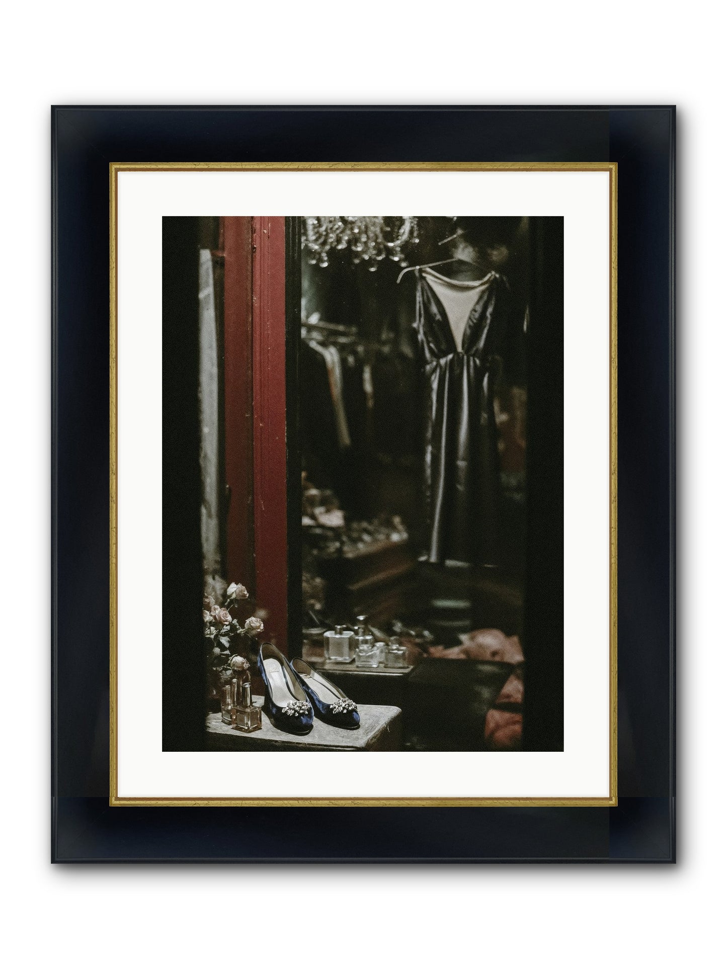 Swans for Company Framed Print - Wide Black w/Gold 18x24