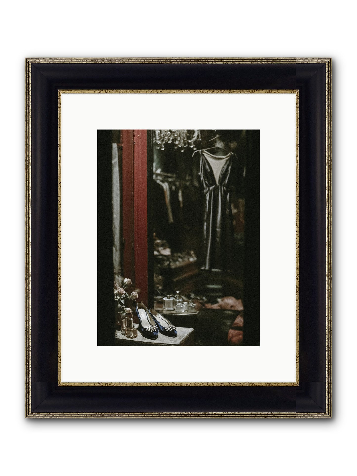 Swans for Company Framed Print - Black & Gold 9x12