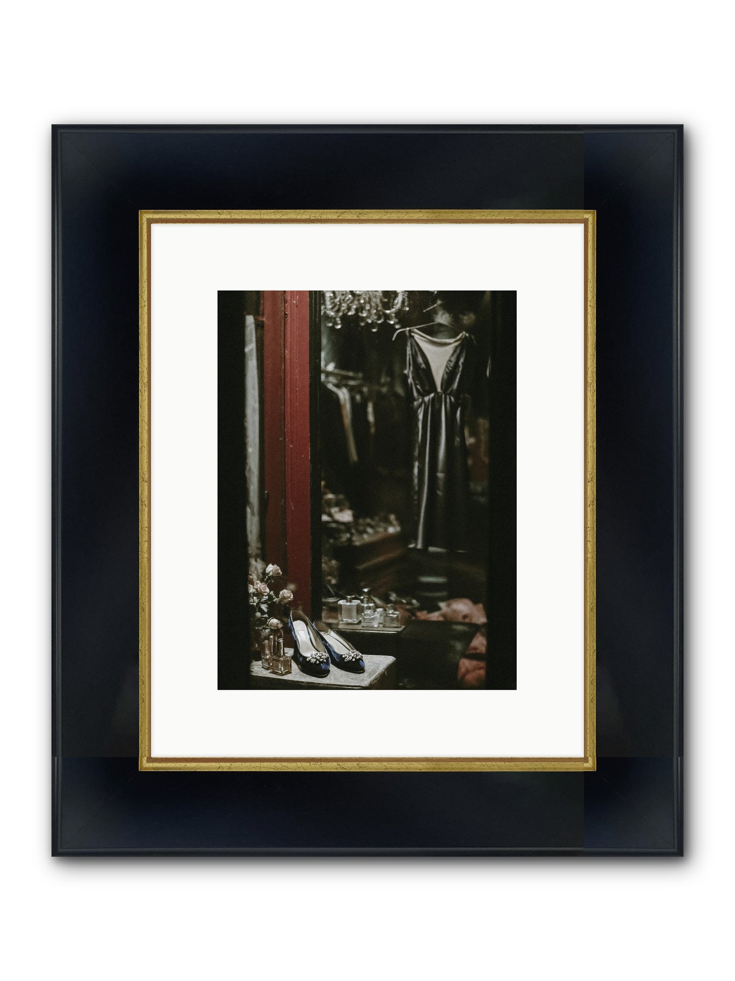 Swans for Company Framed Print - Wide Black w/Gold 9x12
