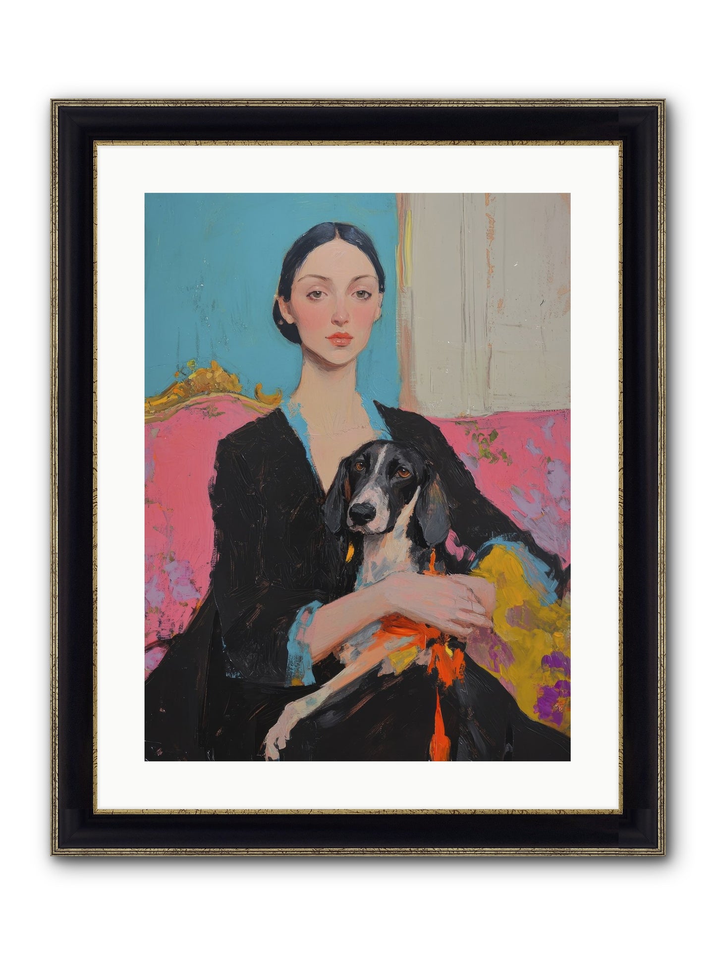 Sweet Basil Framed Print - Black & Gold 18x24