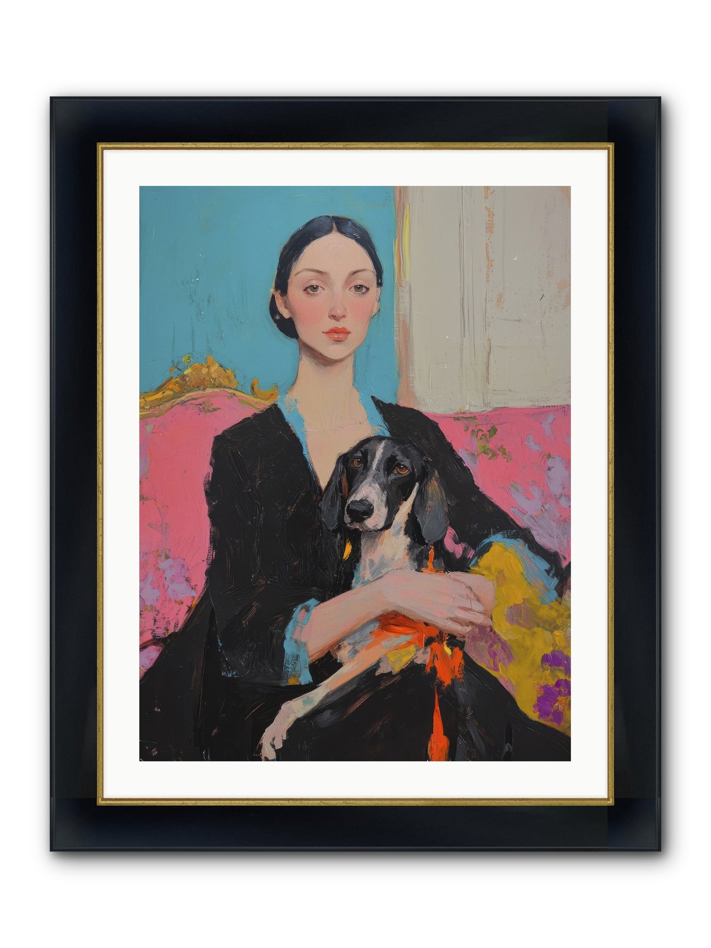 Sweet Basil Framed Print - Wide Black w/Gold 24x32