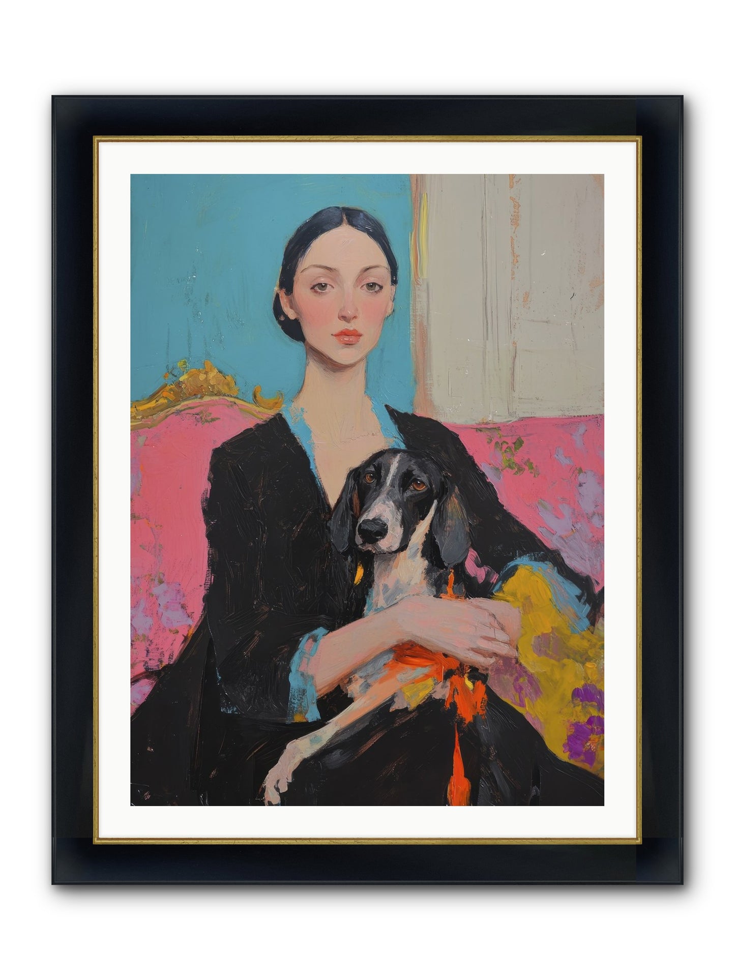 Sweet Basil Framed Print - Wide Black w/Gold 30x40