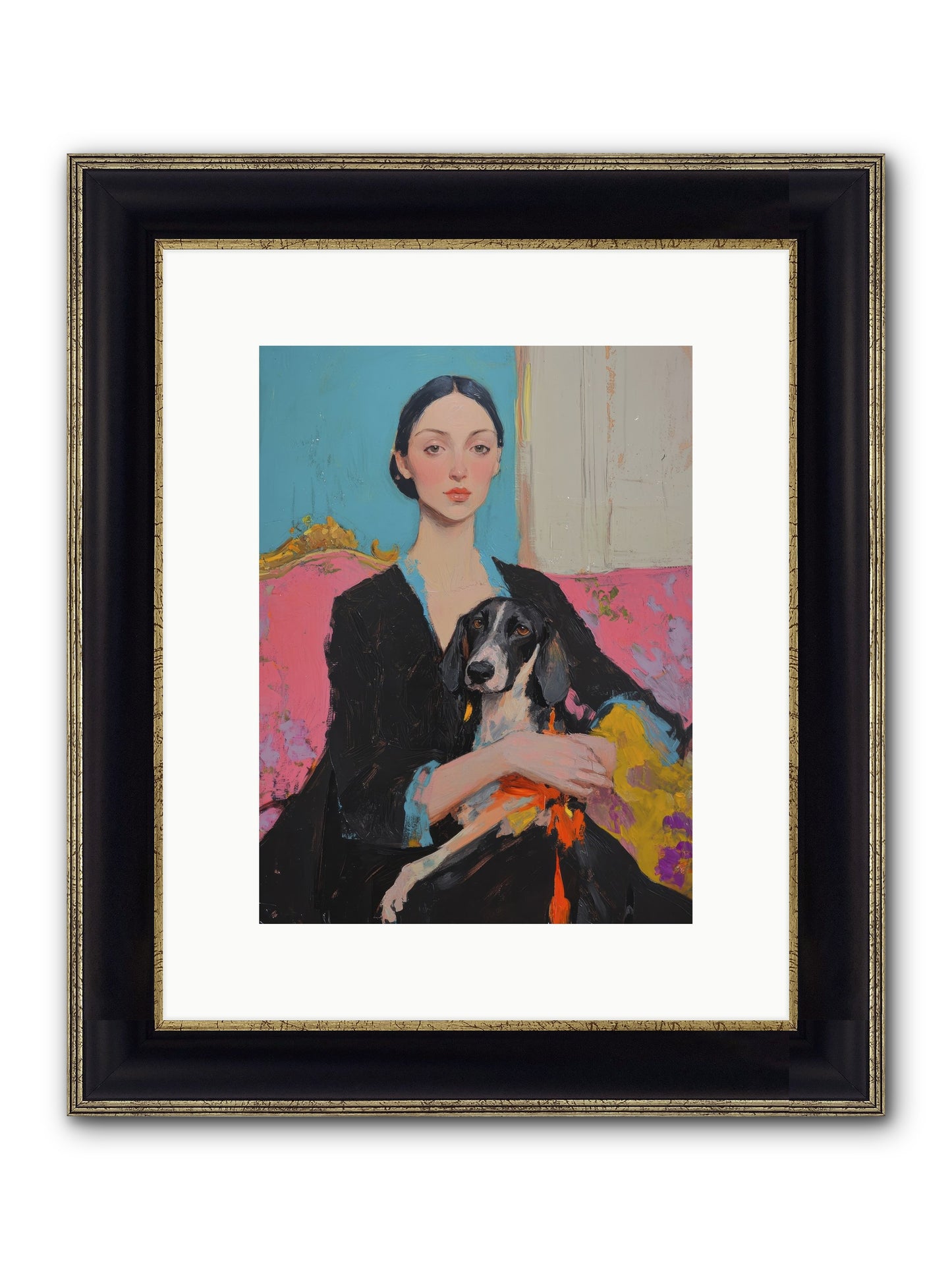 Sweet Basil Framed Print - Black & Gold 9x12