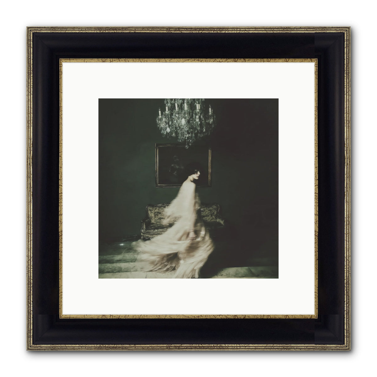 Sweet Defiance Framed Print - Black & Gold 10x10