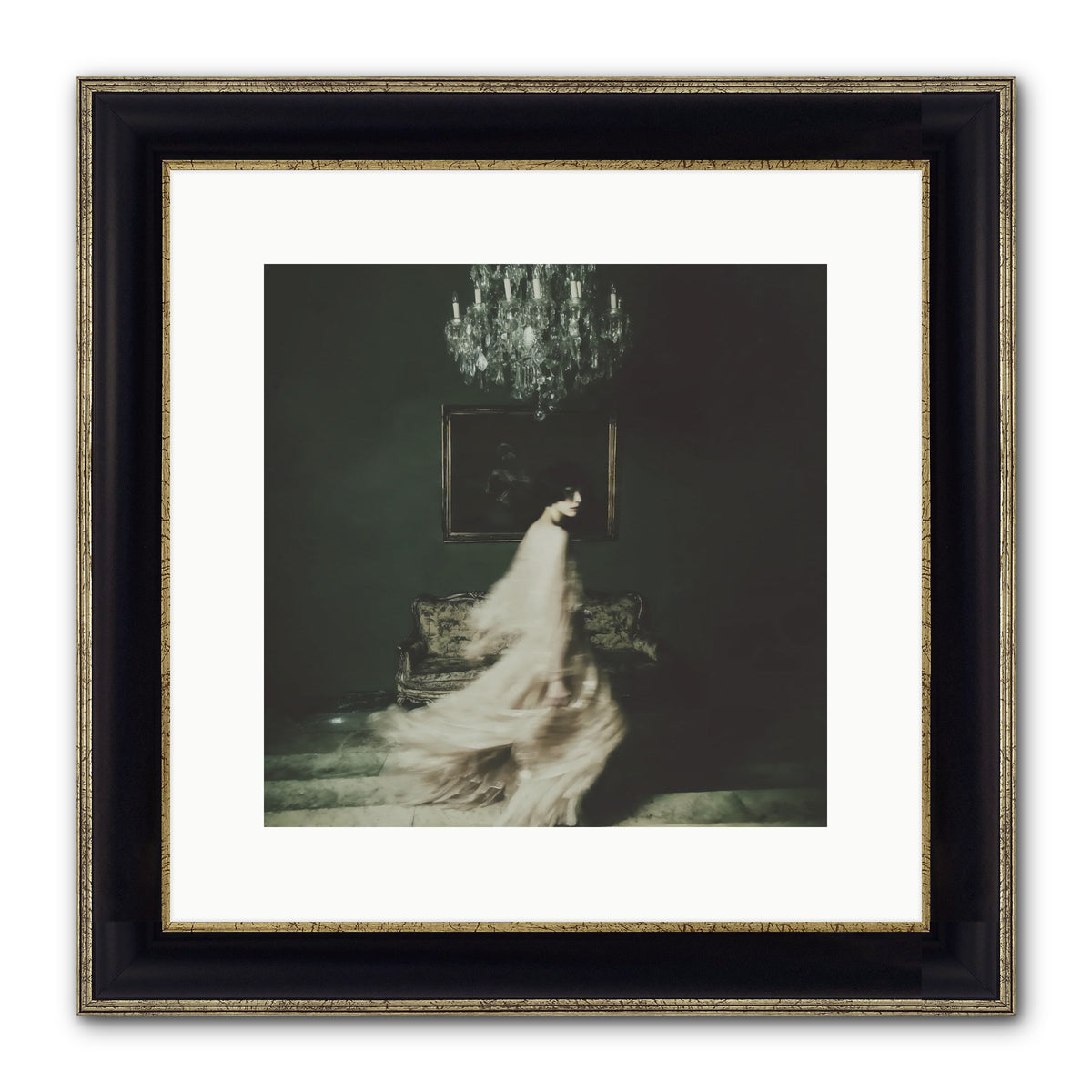 Sweet Defiance Framed Print - Black & Gold 12x12