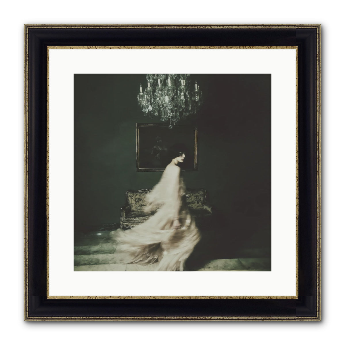 Sweet Defiance Framed Print - Black & Gold 16x16