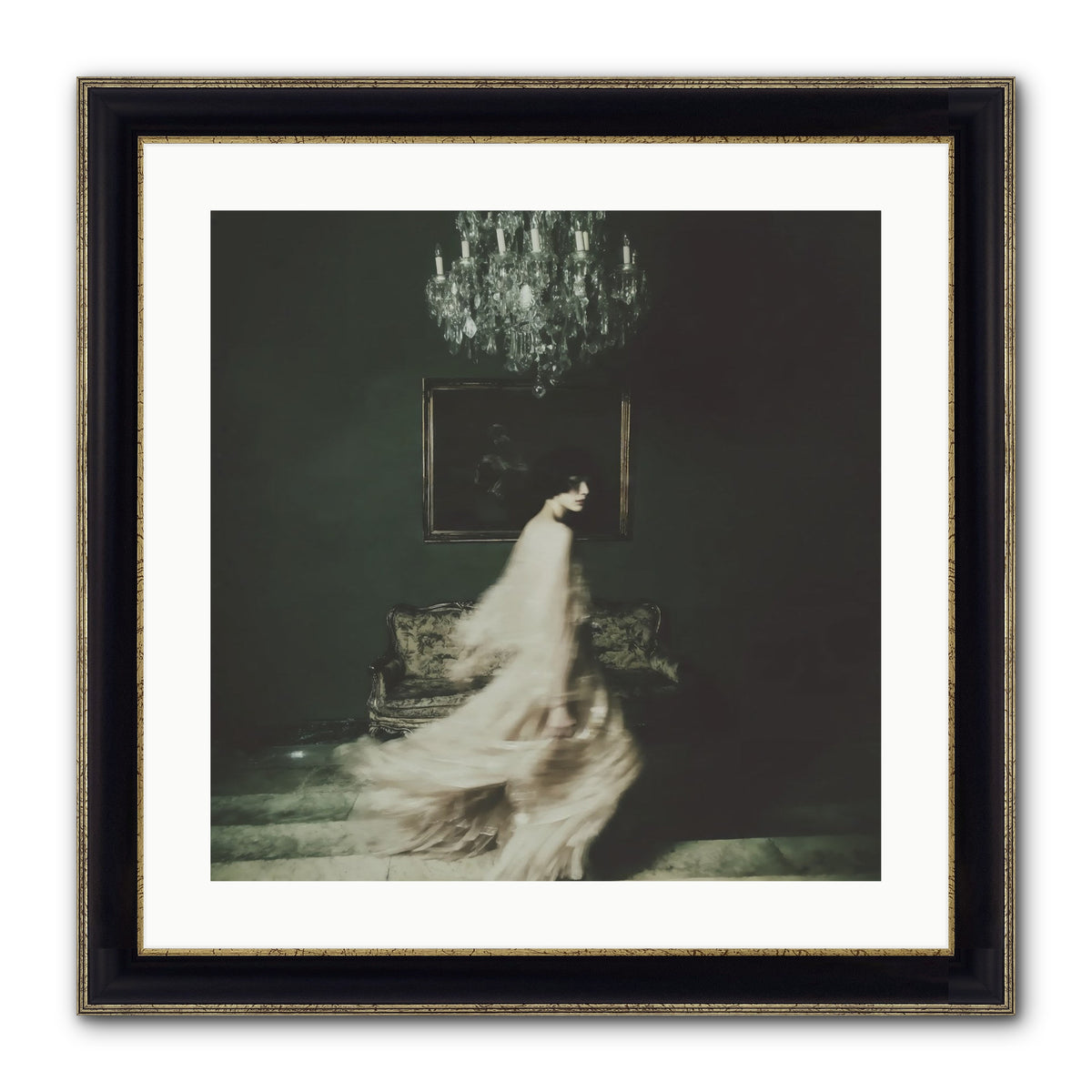 Sweet Defiance Framed Print - Black & Gold 20x20