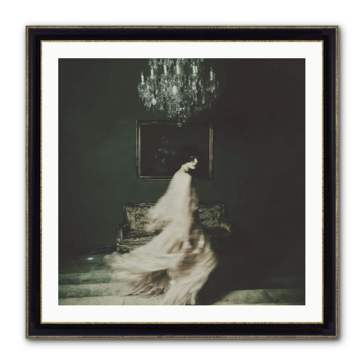 Sweet Defiance Framed Print - Black & Gold 30x30